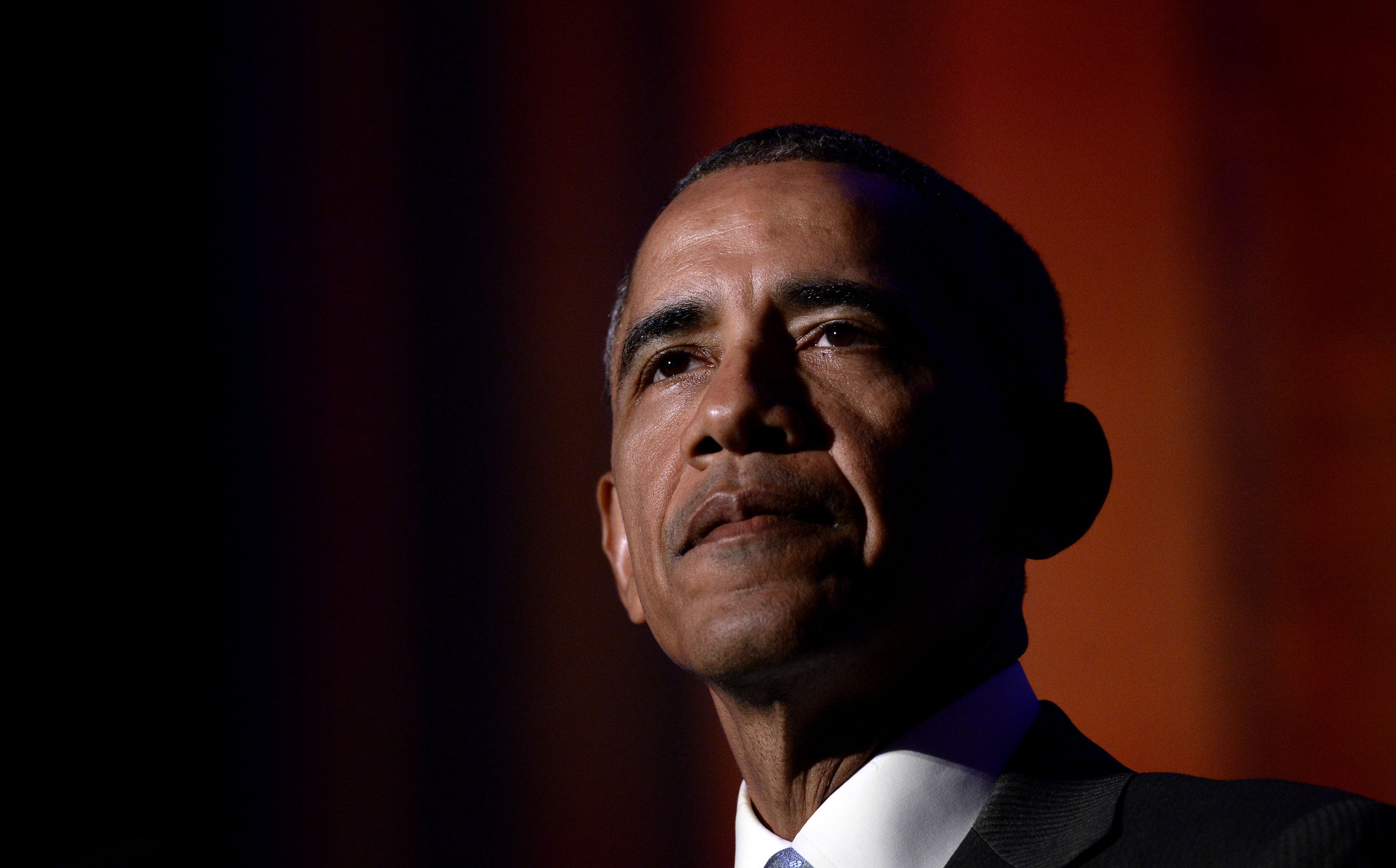U.S. President Barack Obama delivers the keynote address at the awards dinner for Syracuse University's Toner Prize for Excellence in Political Reporting at the Andrew W. Mellon Auditorium in Washington, D.C., on March 28, 2016.