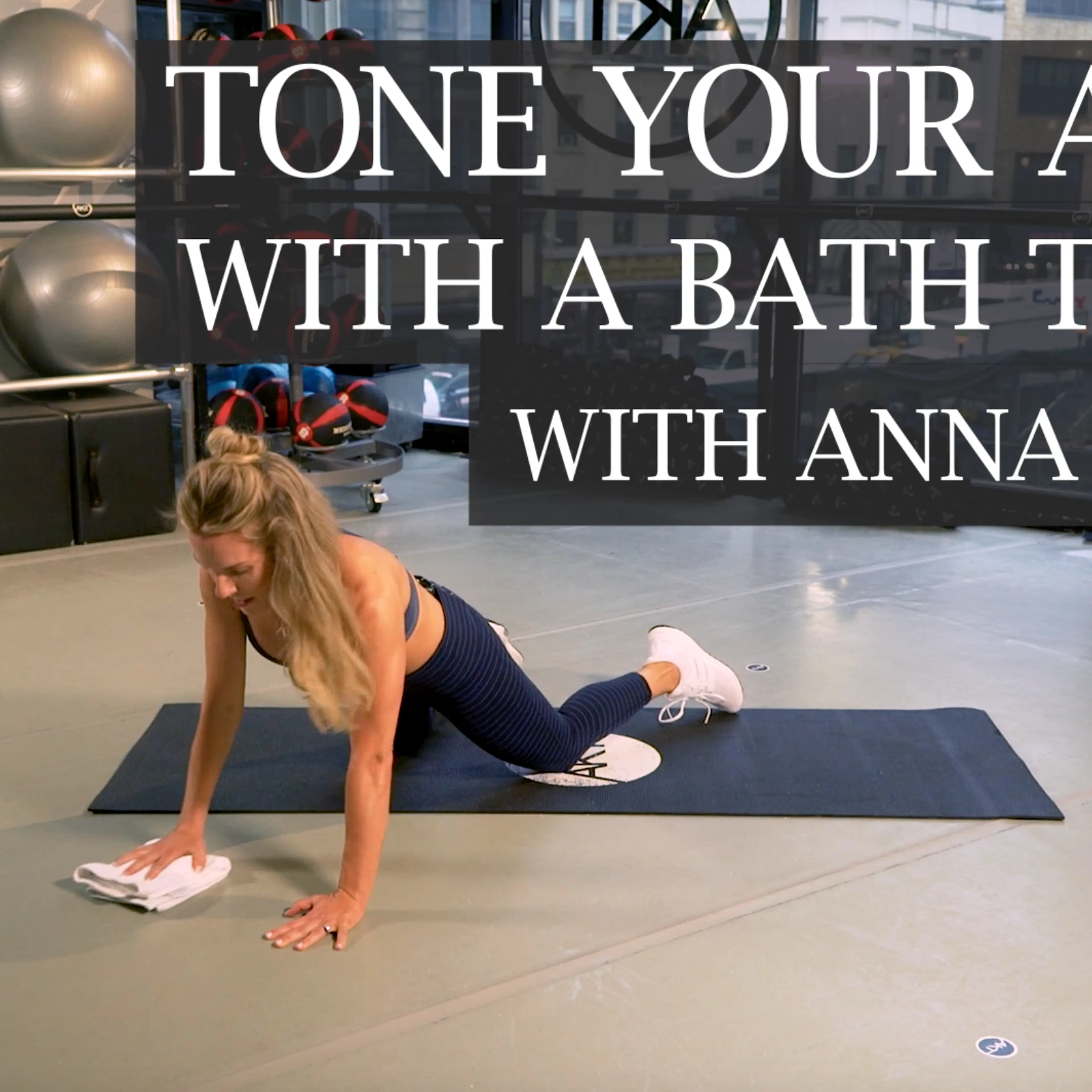 Anna Kaiser, founder of AKT in Motion, demonstrating an arm toning workout
