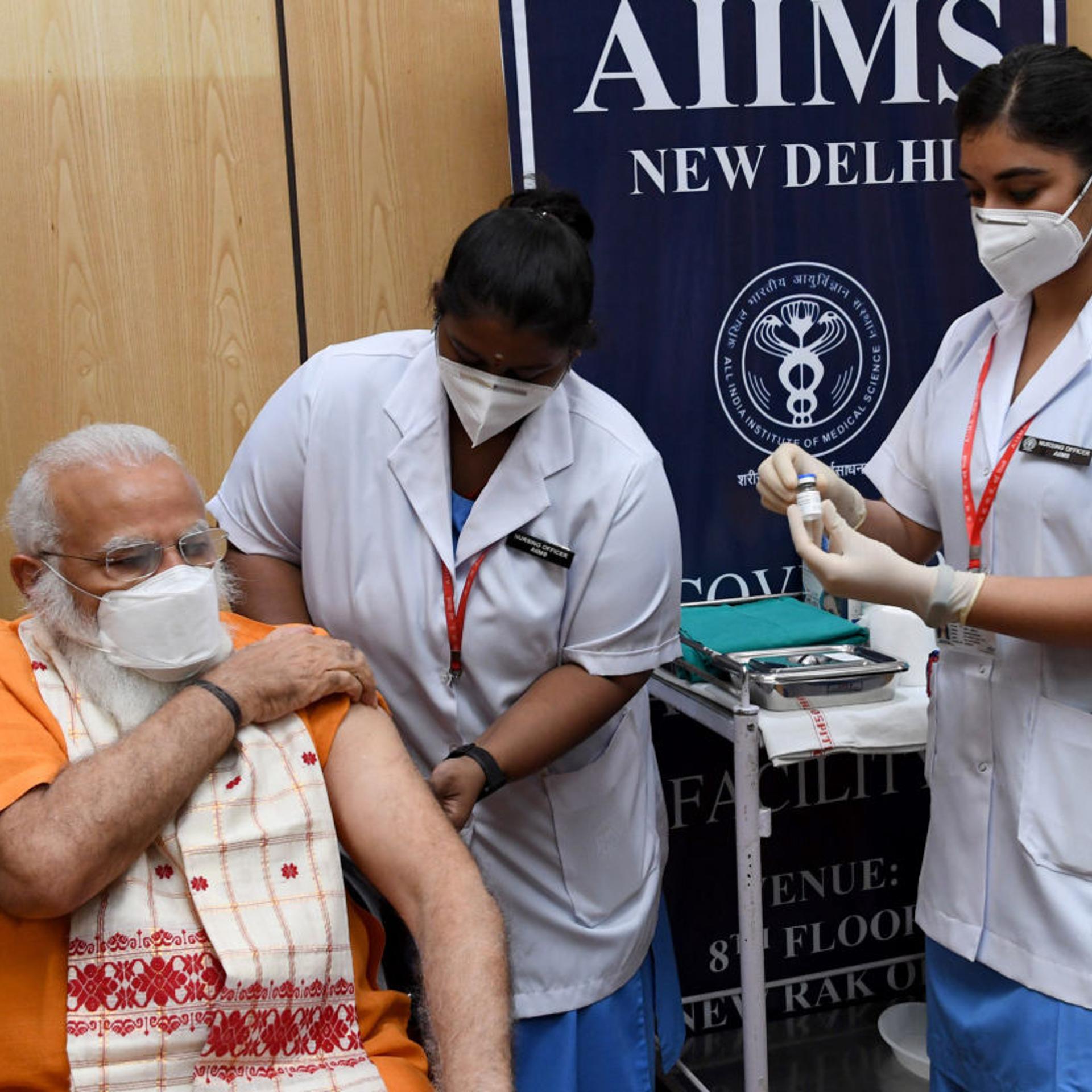 Indian PM Shri Narendra Modi receives the second dose of COVID-19 vaccine