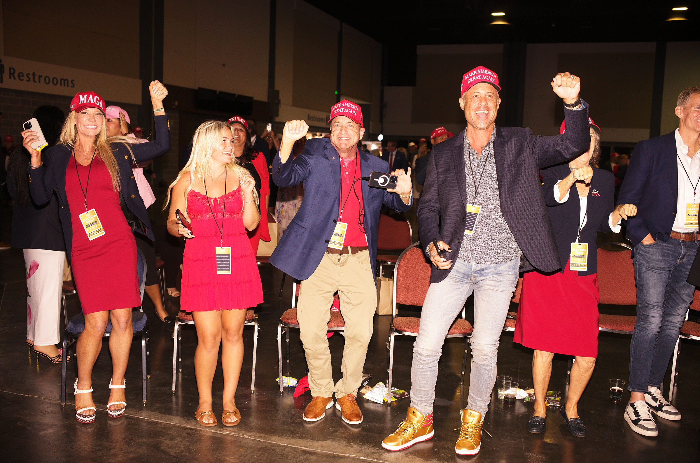 Supporters at the Election Night Watch Party for former President Donald Trump at the Palm Beach Convention Center in West Palm Beach, Fla. on Nov. 5.