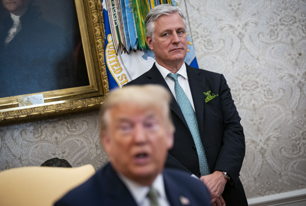 President Trump and Robert O'Brien, national security advisor
