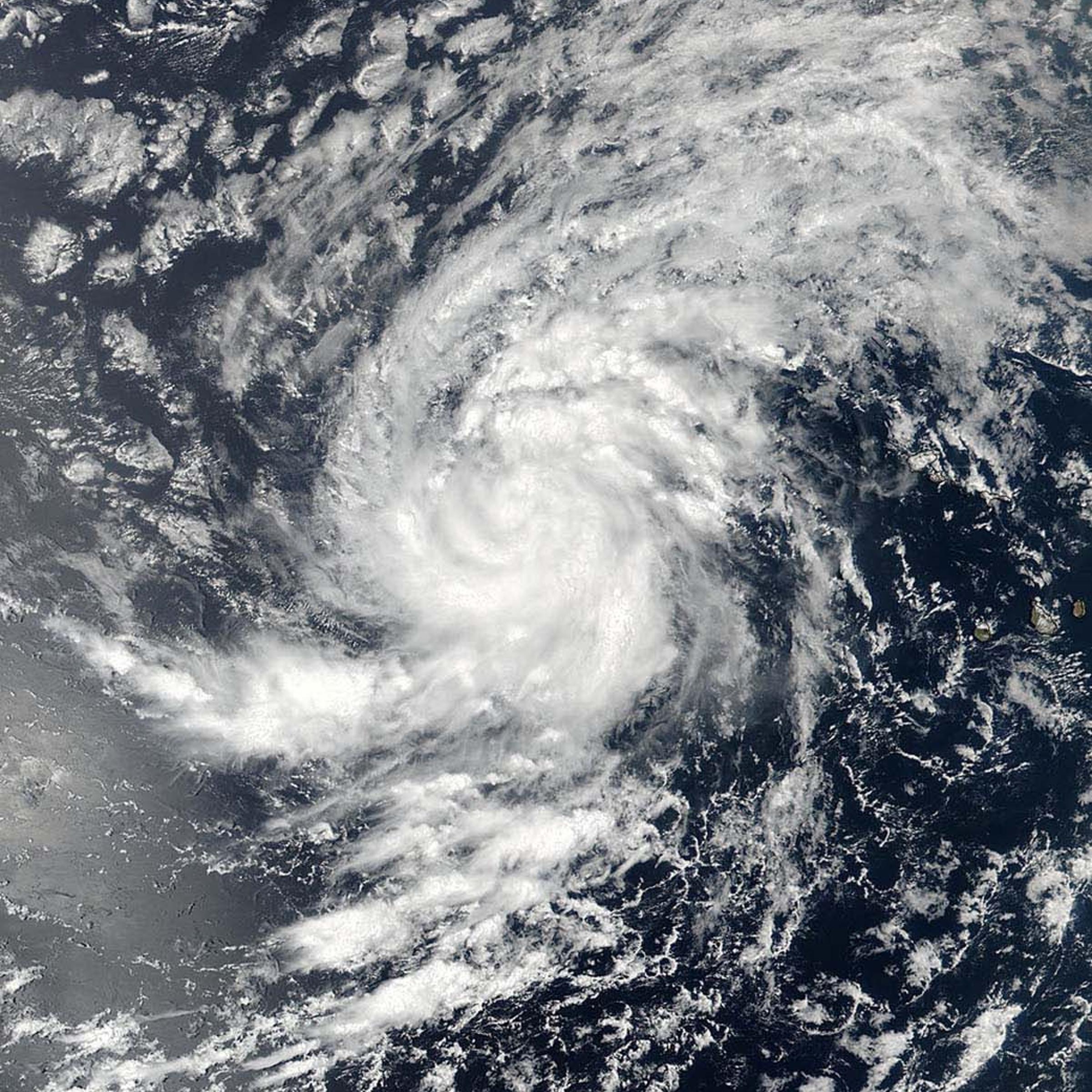 Satellite image of Tropical Storm Irma pictured here in the Eastern Atlantic Ocean