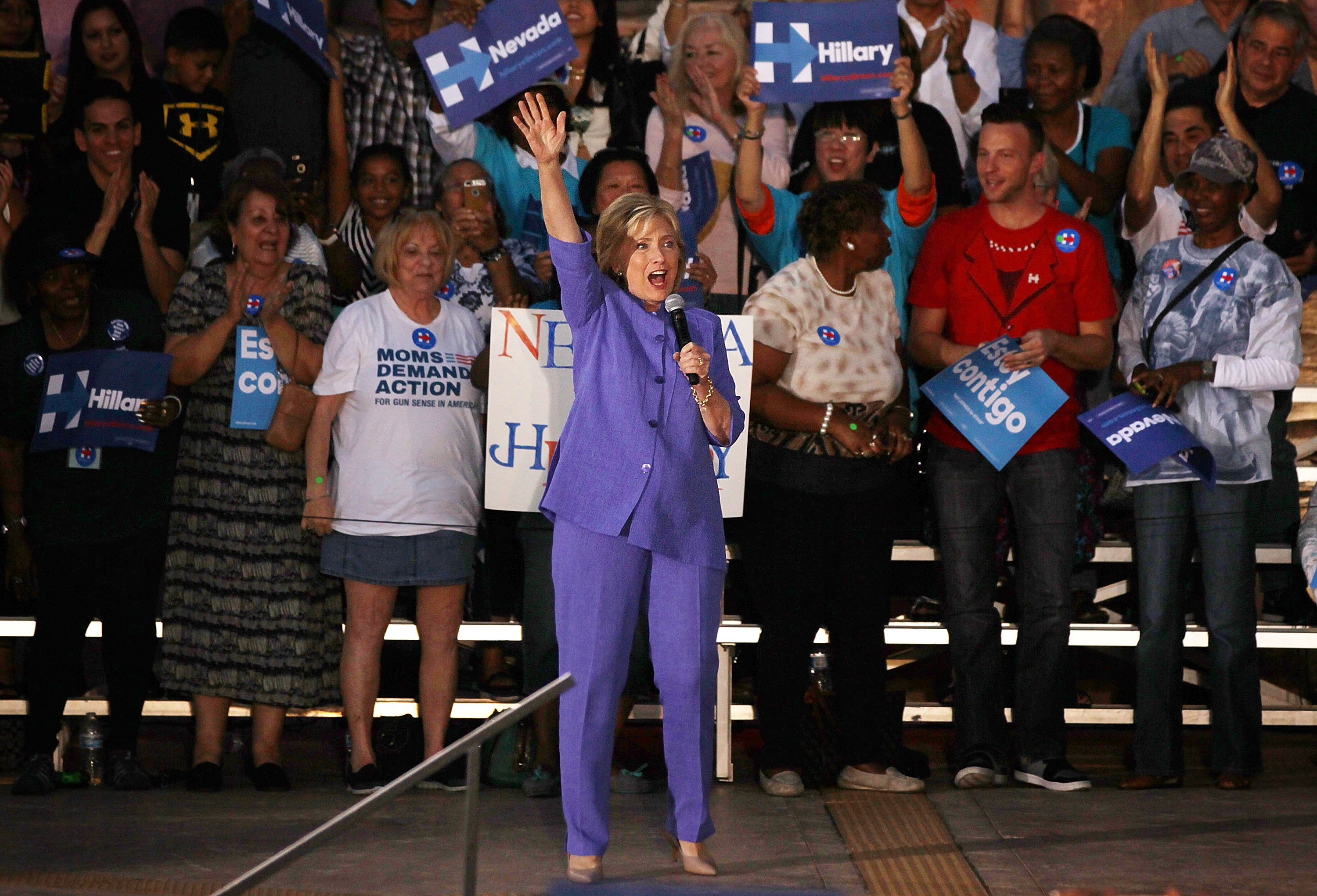 Hillary Clinton Campaigns In Las Vegas Day After Debate