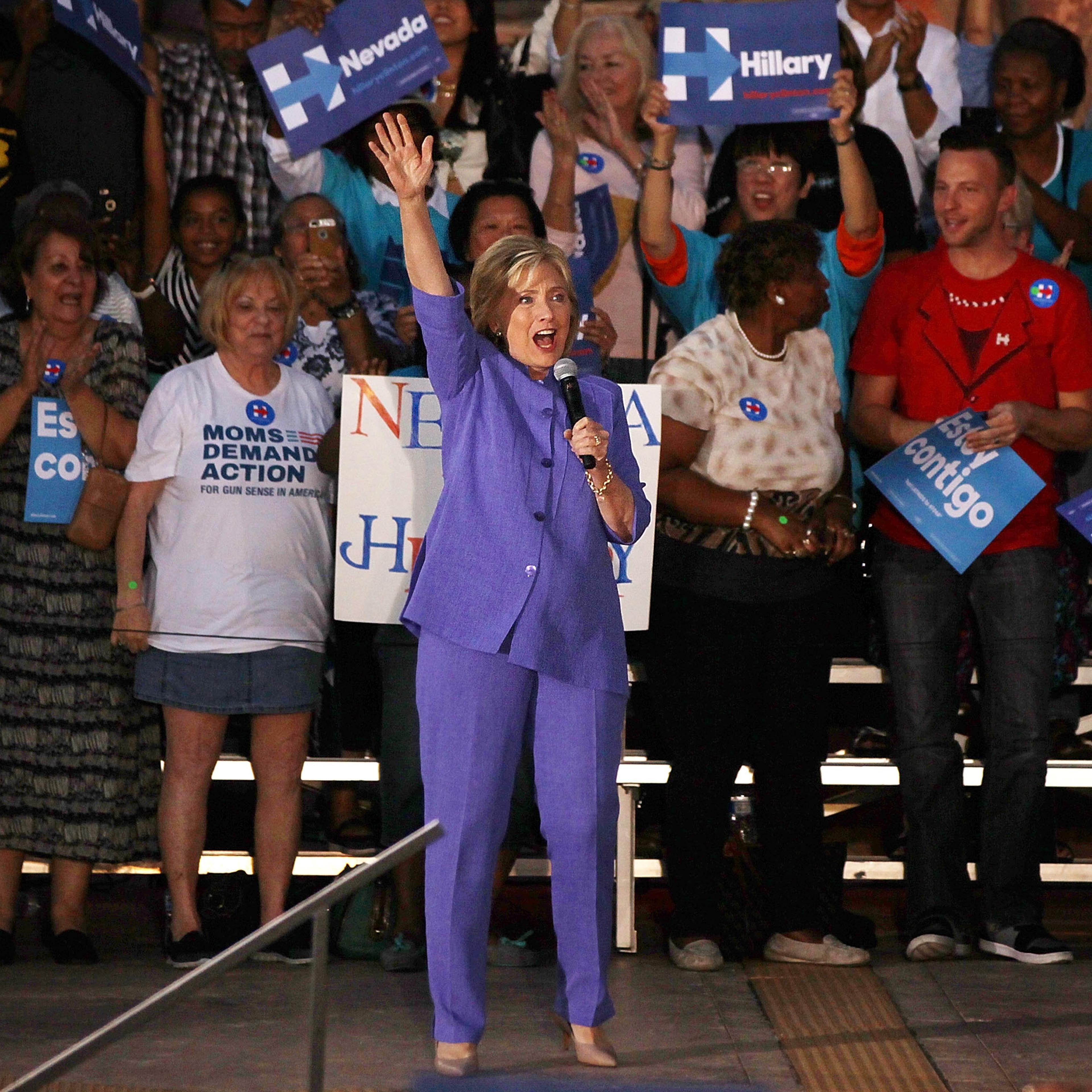 Hillary Clinton Campaigns In Las Vegas Day After Debate