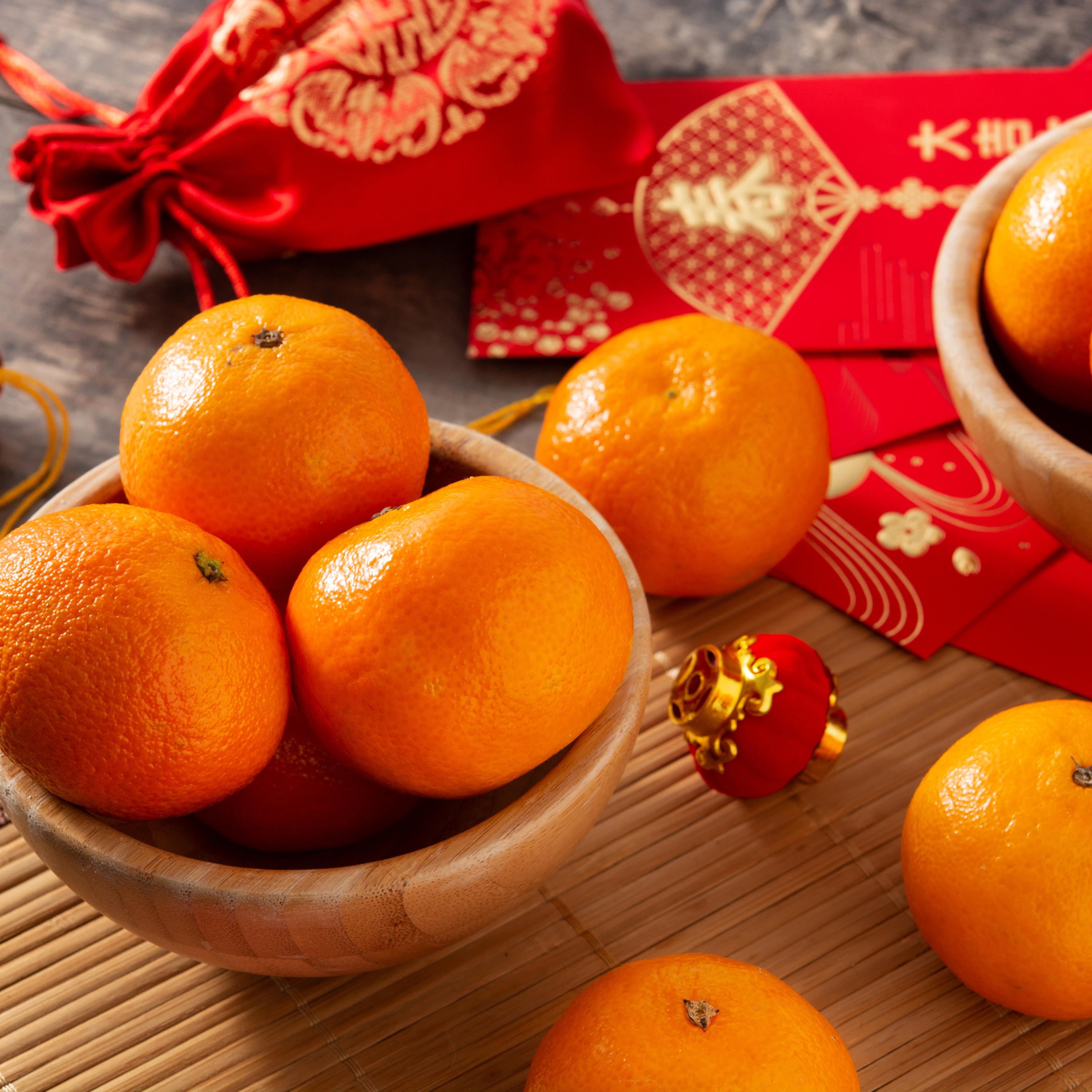 Chinese new year festival decorations and orange