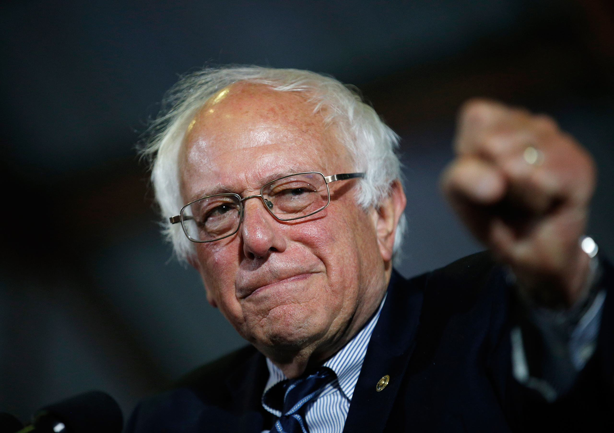 Democratic presidential candidate Sen. Bernie Sanders, I-Vt., speaks at a rally Tuesday, June 7, 2016, in Santa Monica, Calif. (AP Photo/John Locher)
