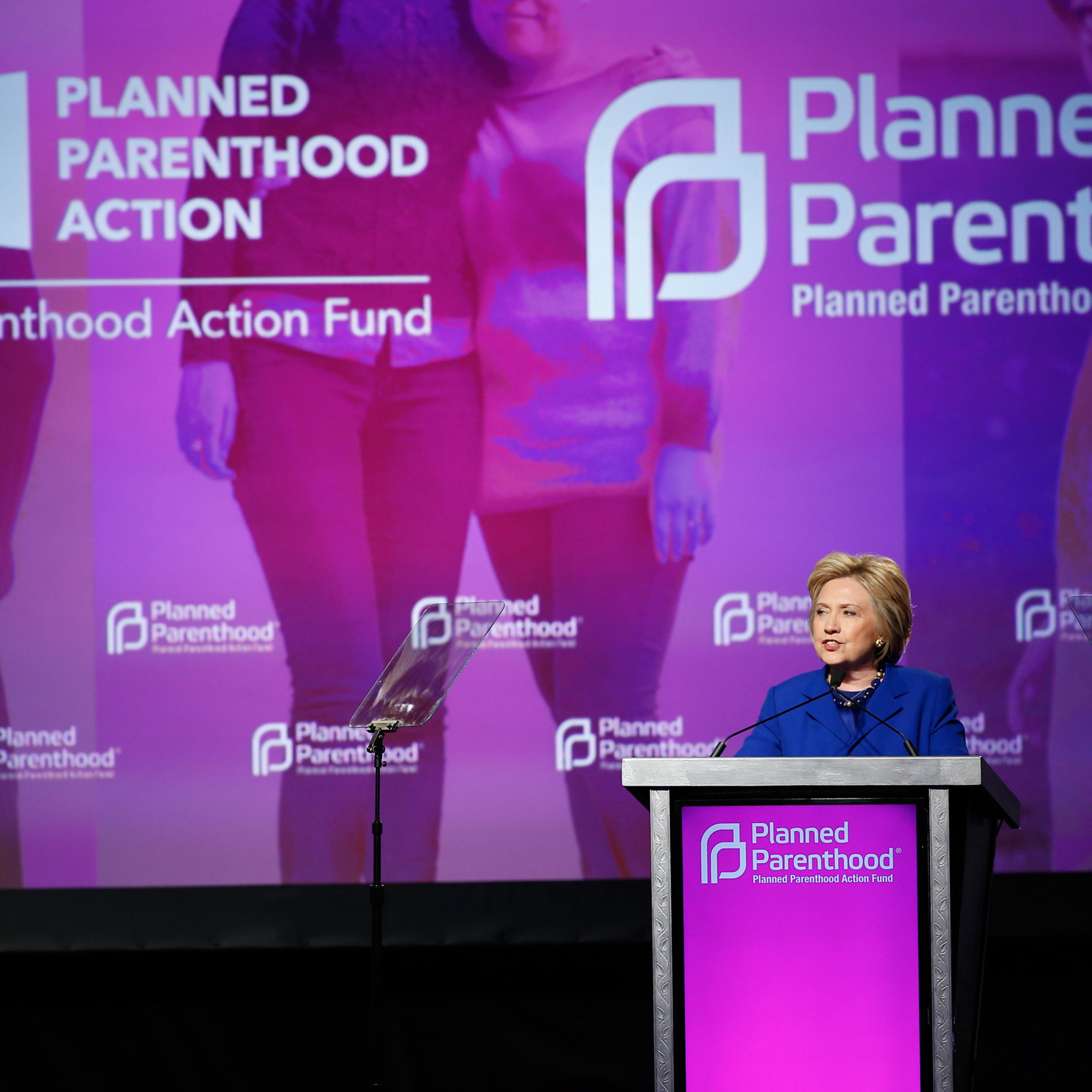 Democratic presidential candidate Hillary Clinton speaks during a Planned Parenthood Action Fund membership event, Friday, June 10, 2016 in Washington. (AP Photo/Alex Brandon)