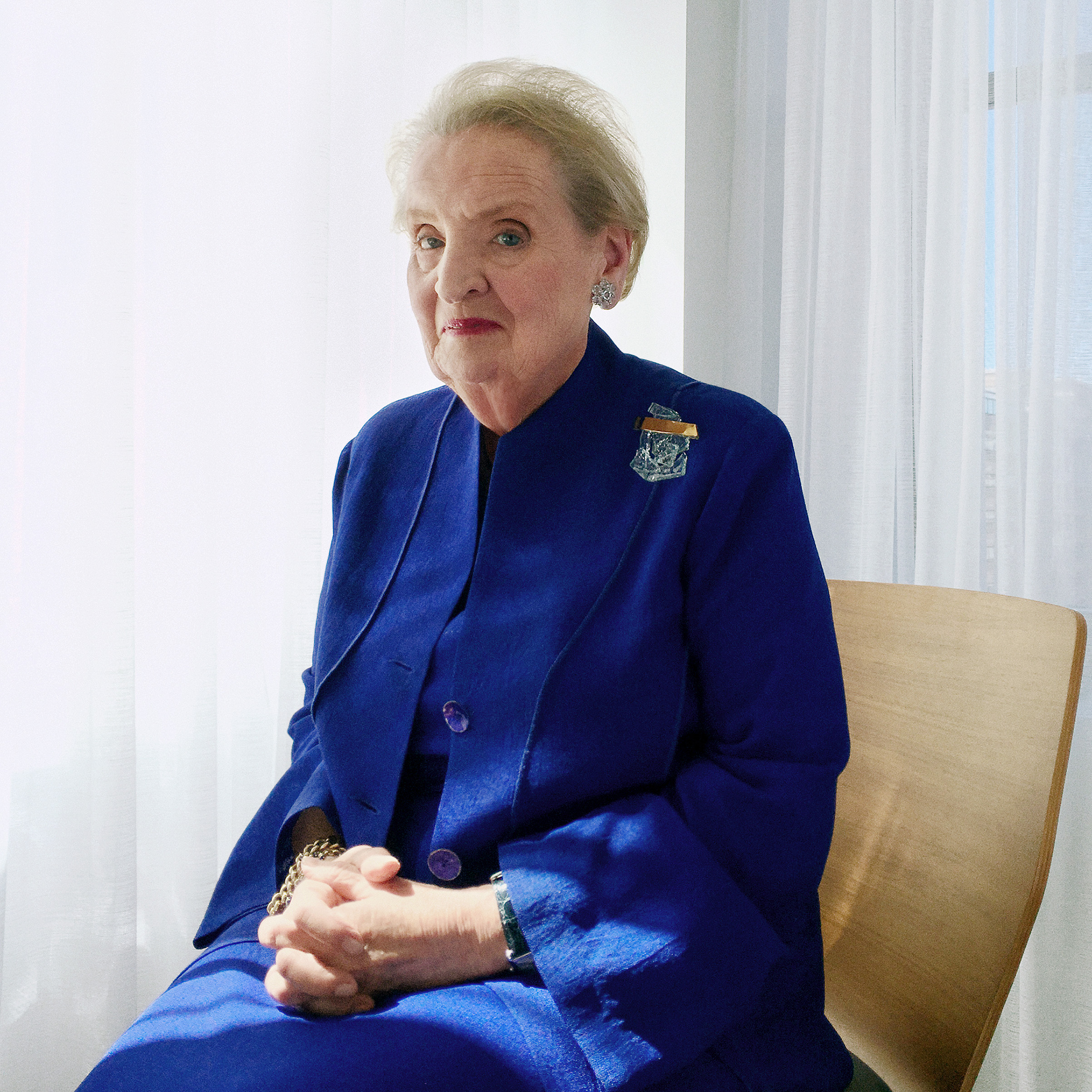 Madeleine Albright, photographed in her sitting room, opposite her office in Washington, D.C., on Sept. 12, 2016. 