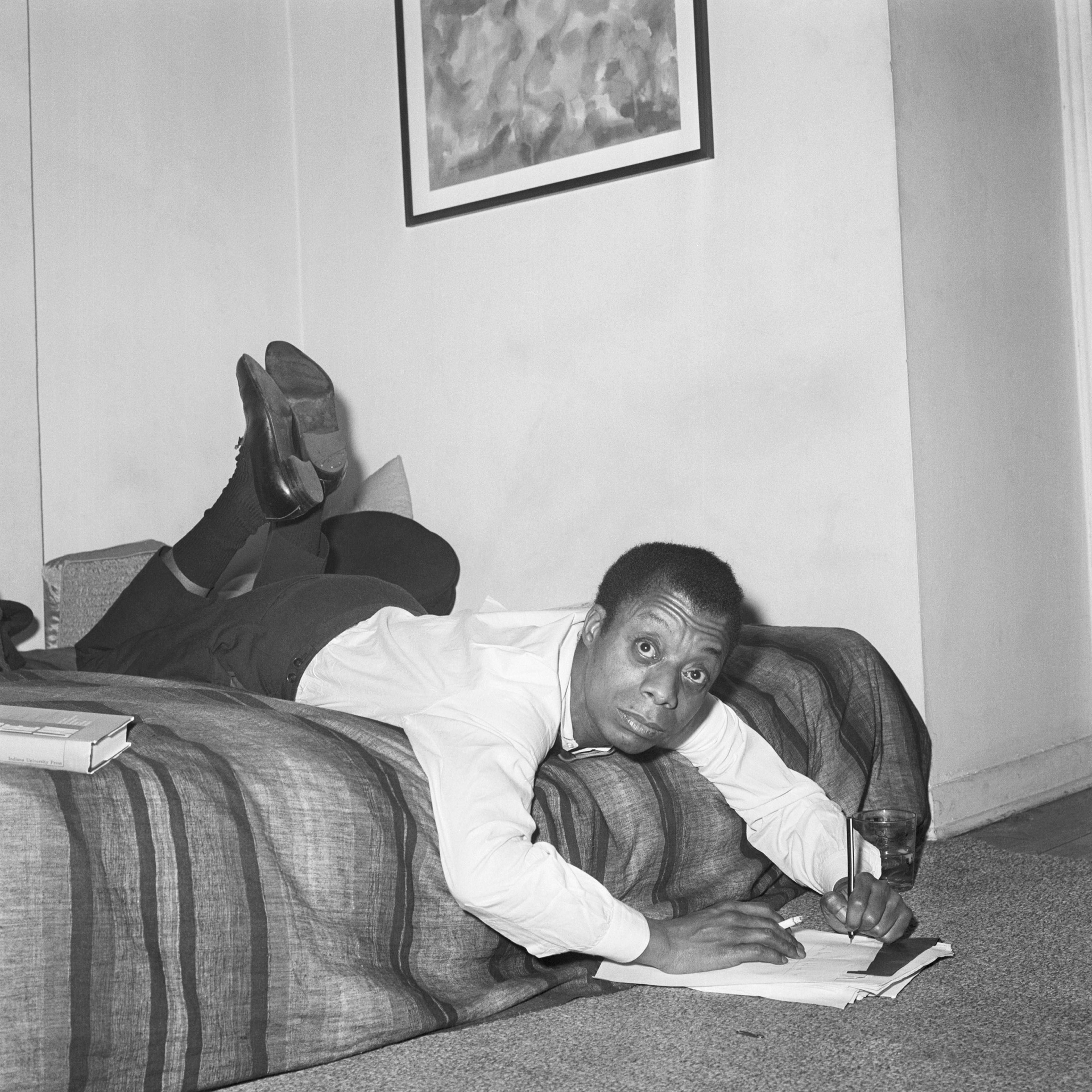 James Baldwin in his apartment in New York, on Jan. 30, 1963.