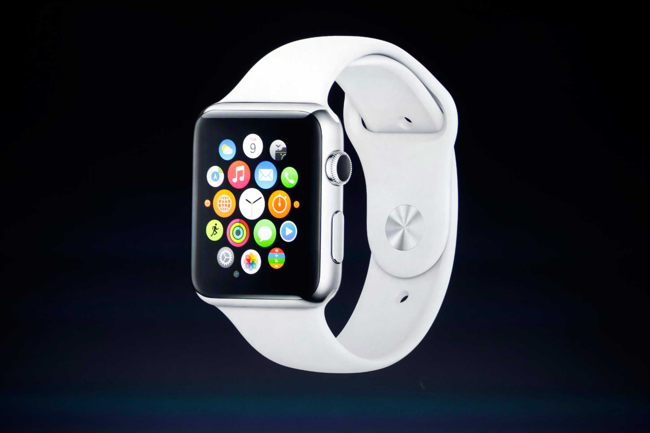 File picture shows an Apple Watch during an Apple event at the Flint Center in Cupertino