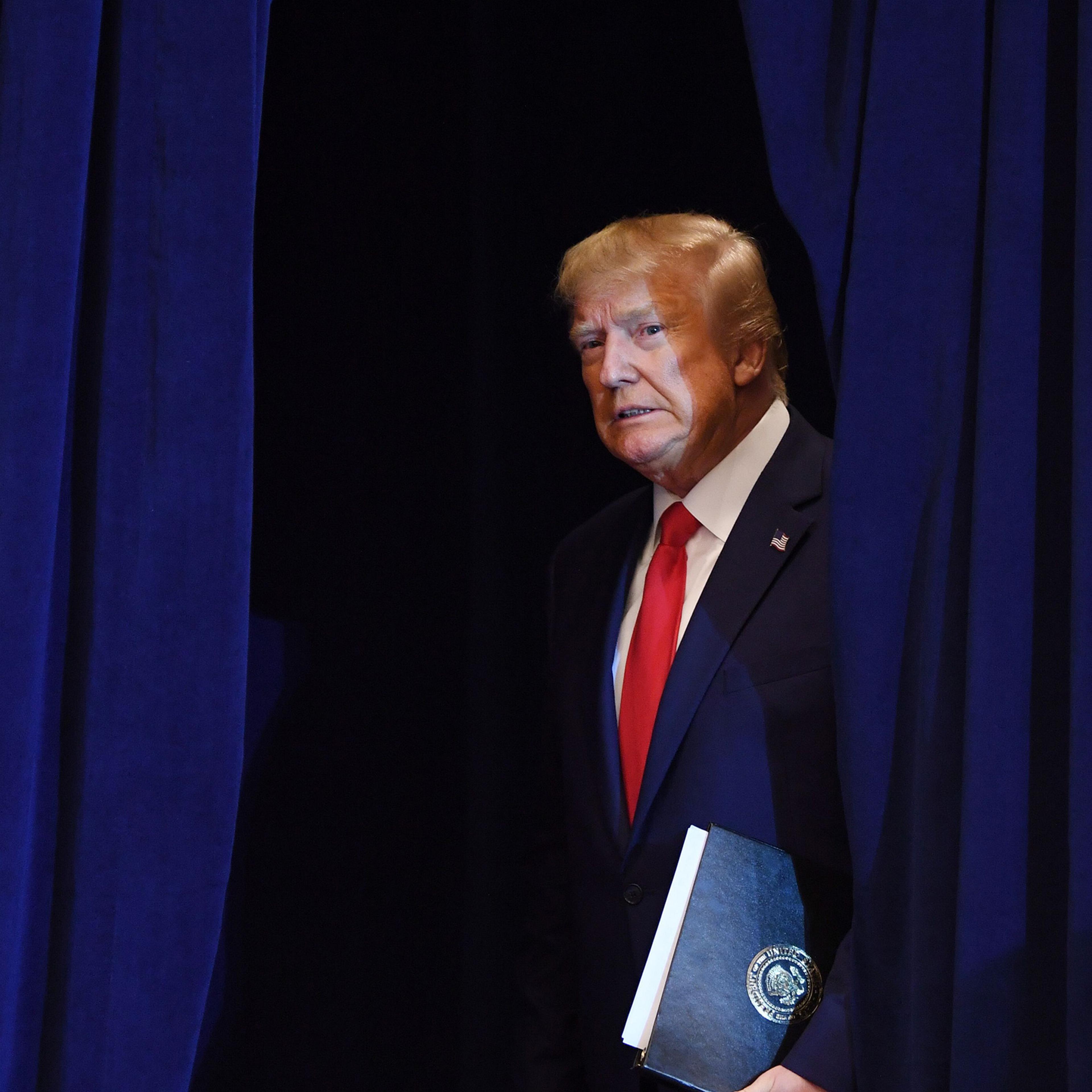 Trump arrives at a news conference in New York on Sept. 25, hours after the release of a transcription of his call with Ukraine’s president