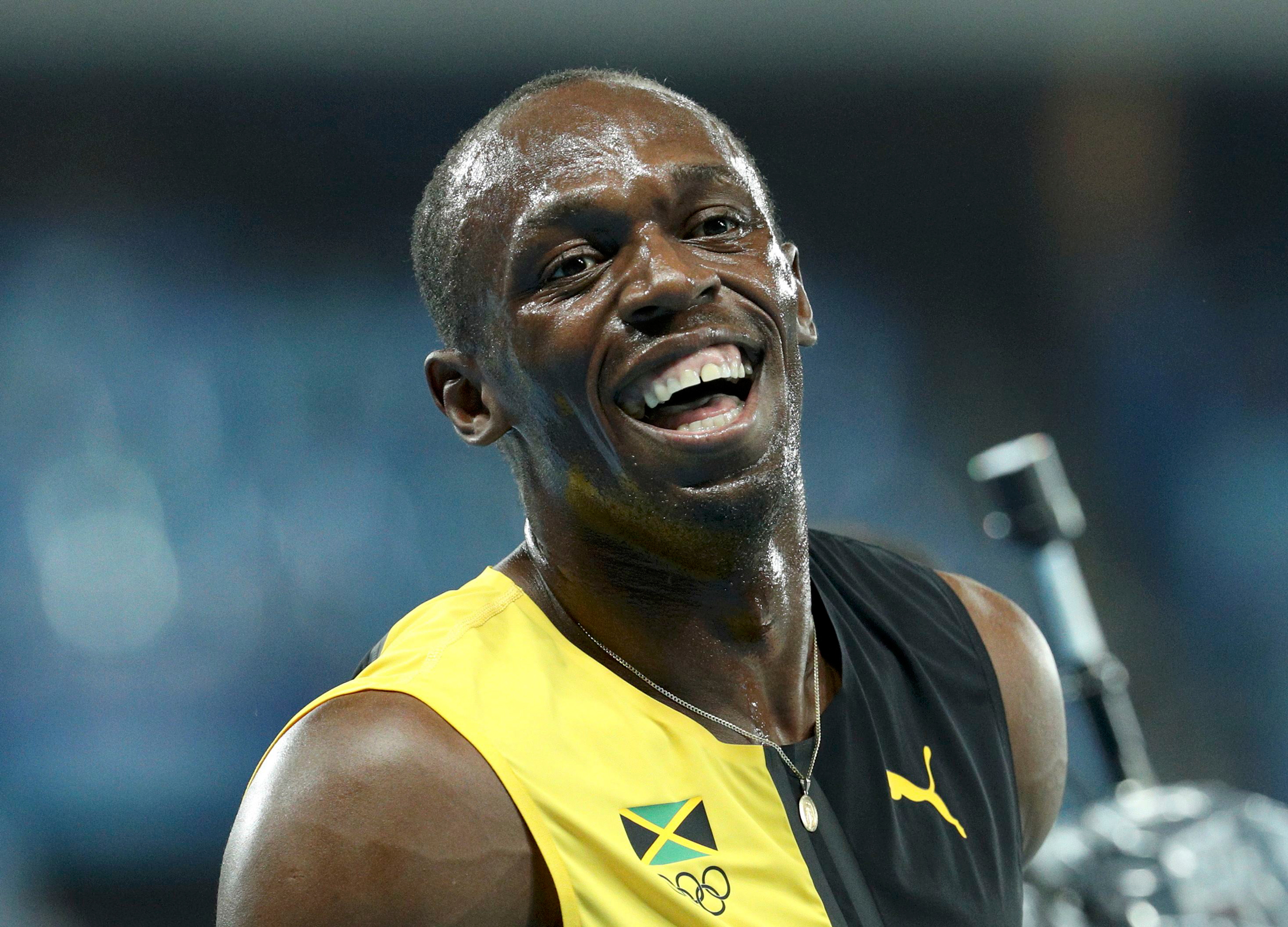 2016 Rio Olympics - Athletics - Final - Men's 4 x 100m Relay Final - Olympic Stadium - Rio de Janeiro, Brazil - 19/08/2016. Usain Bolt (JAM) of Jamaica celebrates after winning the gold. REUTERS/Stoyan Nenov FOR EDITORIAL USE ONLY. NOT FOR SALE FOR MARKE