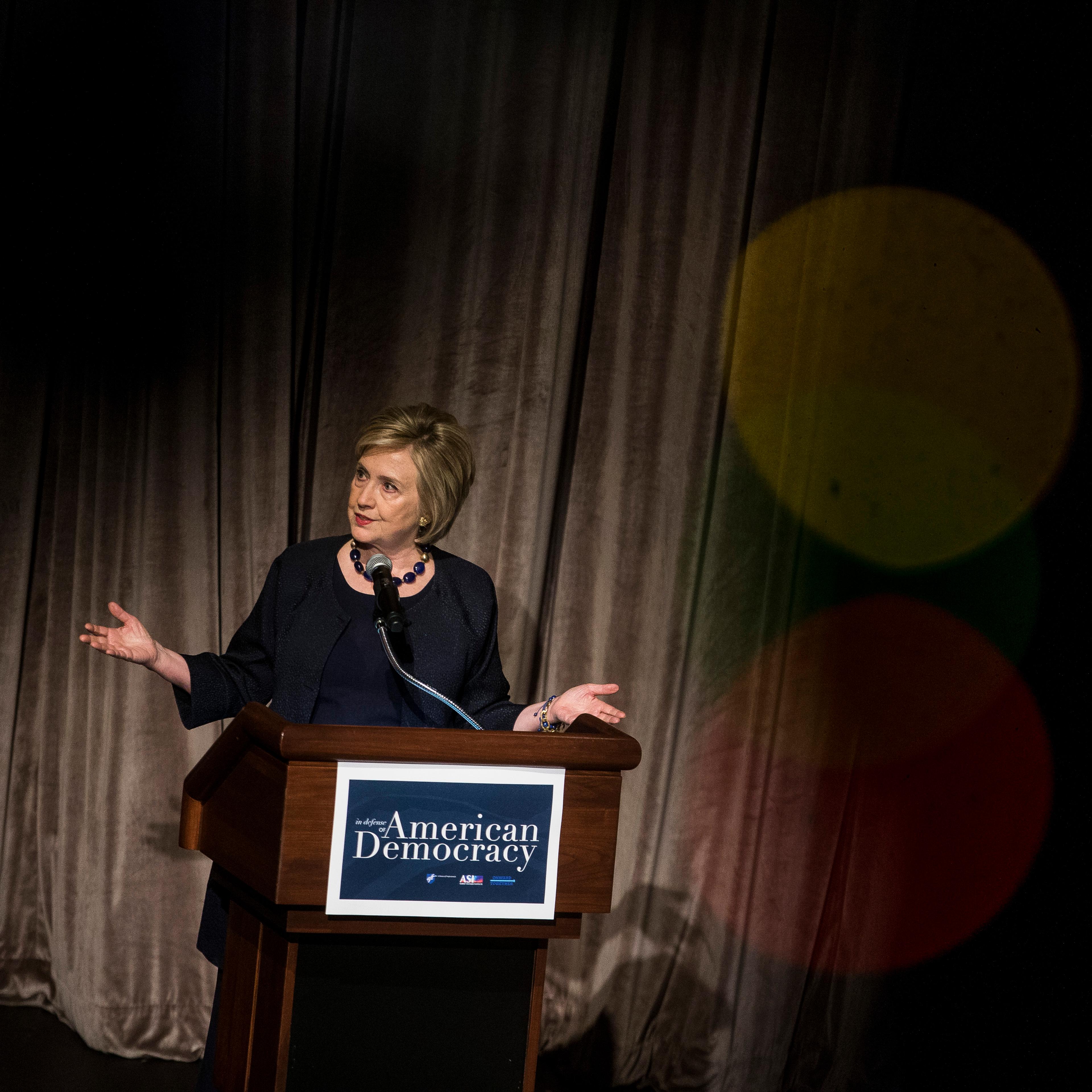 Hillary Clinton Gives Keynote Address At The American Federation Of Teachers' Shanker Institute In Defense Of Democracy Forum