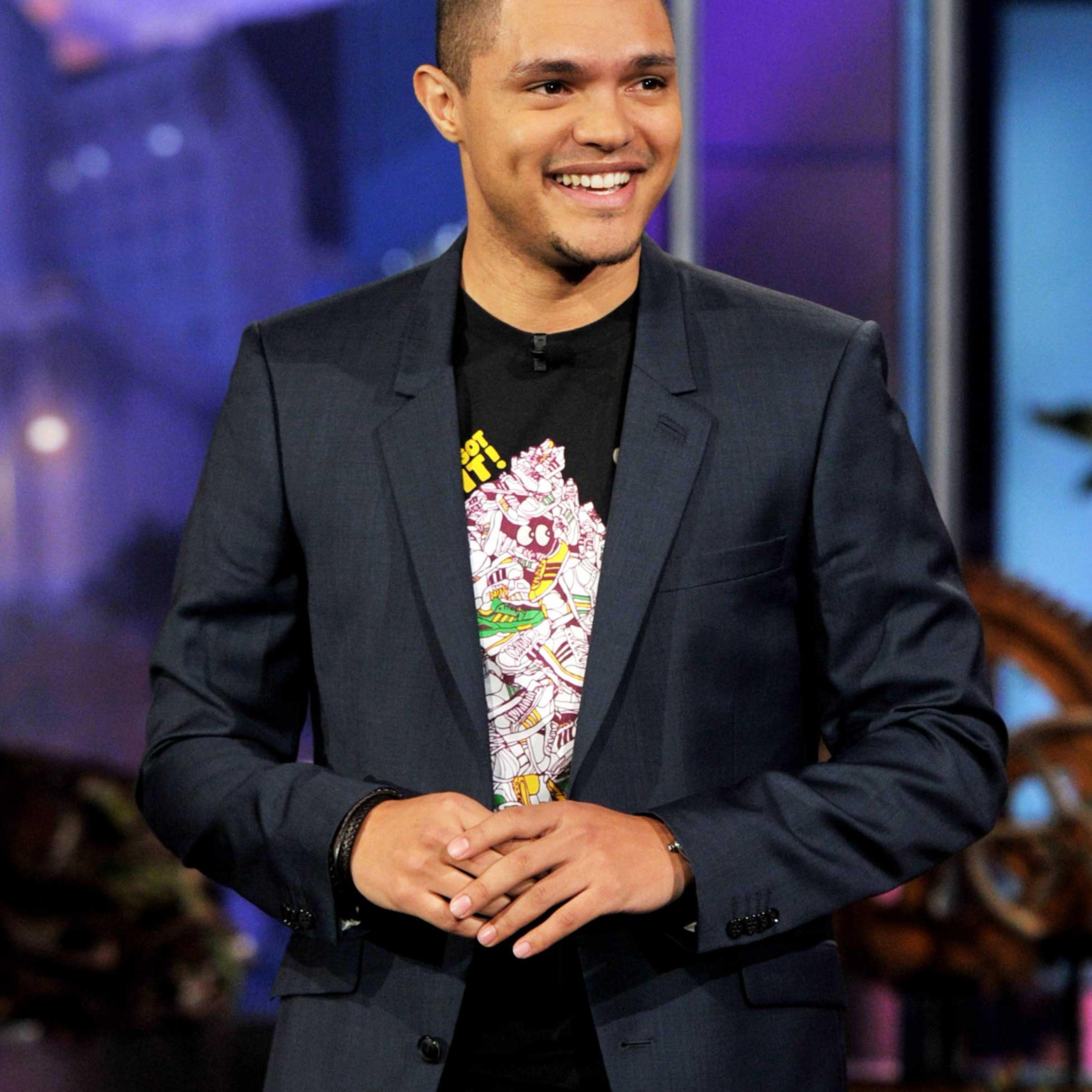 Comedian Trevor Noah performs on the Tonight Show With Jay Leno at NBC Studios in Burbank, California on Jan. 6, 2012.
