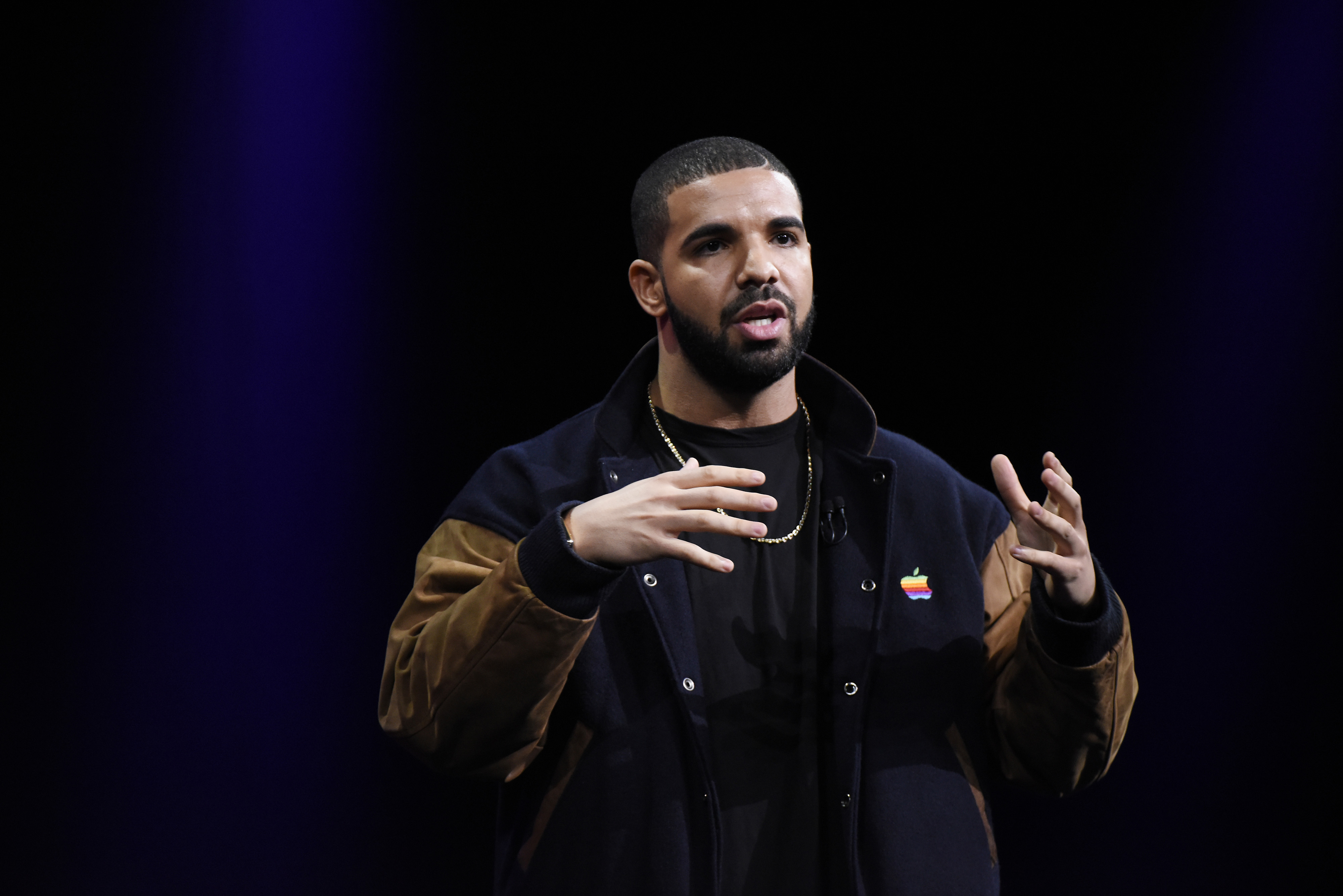 Entertainer Aubrey Drake Graham known as Drake speaks during the Apple World Wide Developers Conference (WWDC) in San Francisco, California, U.S., on Monday, June 8, 2015. Apple Inc., the maker of iPhones and iPads, will introduce software improvements f