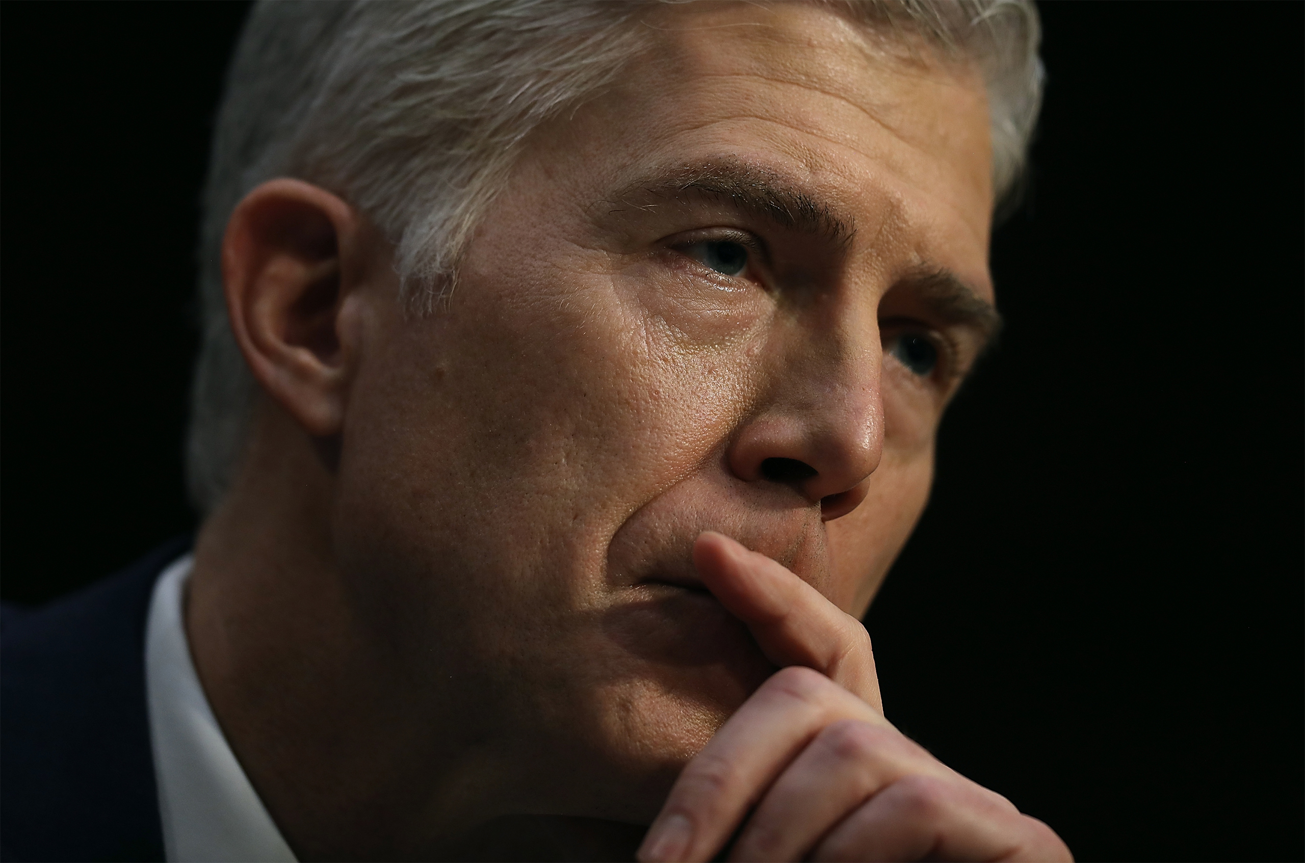 Judge Neil Gorsuch looks on during the first day of his Supreme Court confirmation hearing before the Senate Judiciary Committee in the Hart Senate Office Building on Capitol Hill March 20, 2017 in Washington, DC.