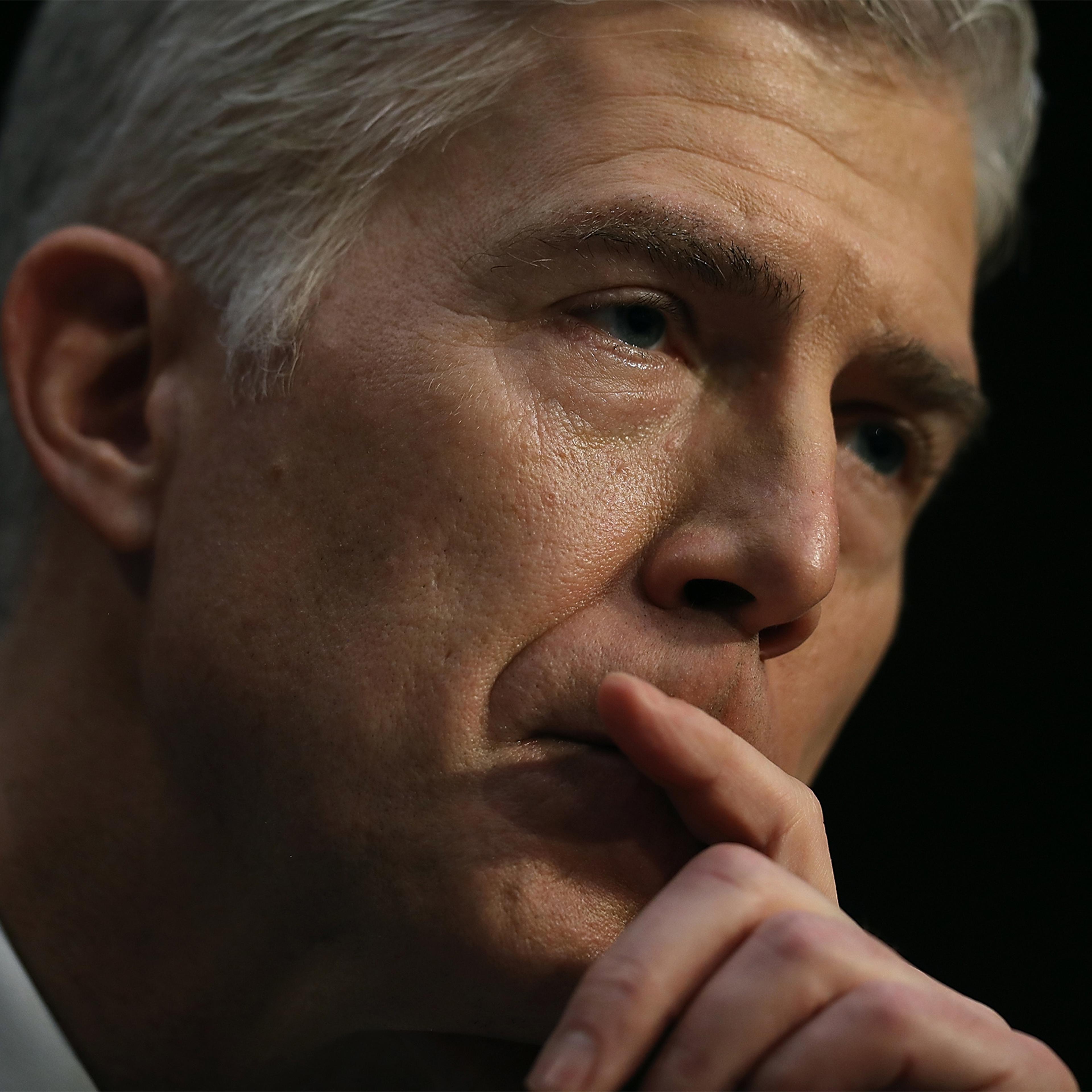 Judge Neil Gorsuch looks on during the first day of his Supreme Court confirmation hearing before the Senate Judiciary Committee in the Hart Senate Office Building on Capitol Hill March 20, 2017 in Washington, DC.