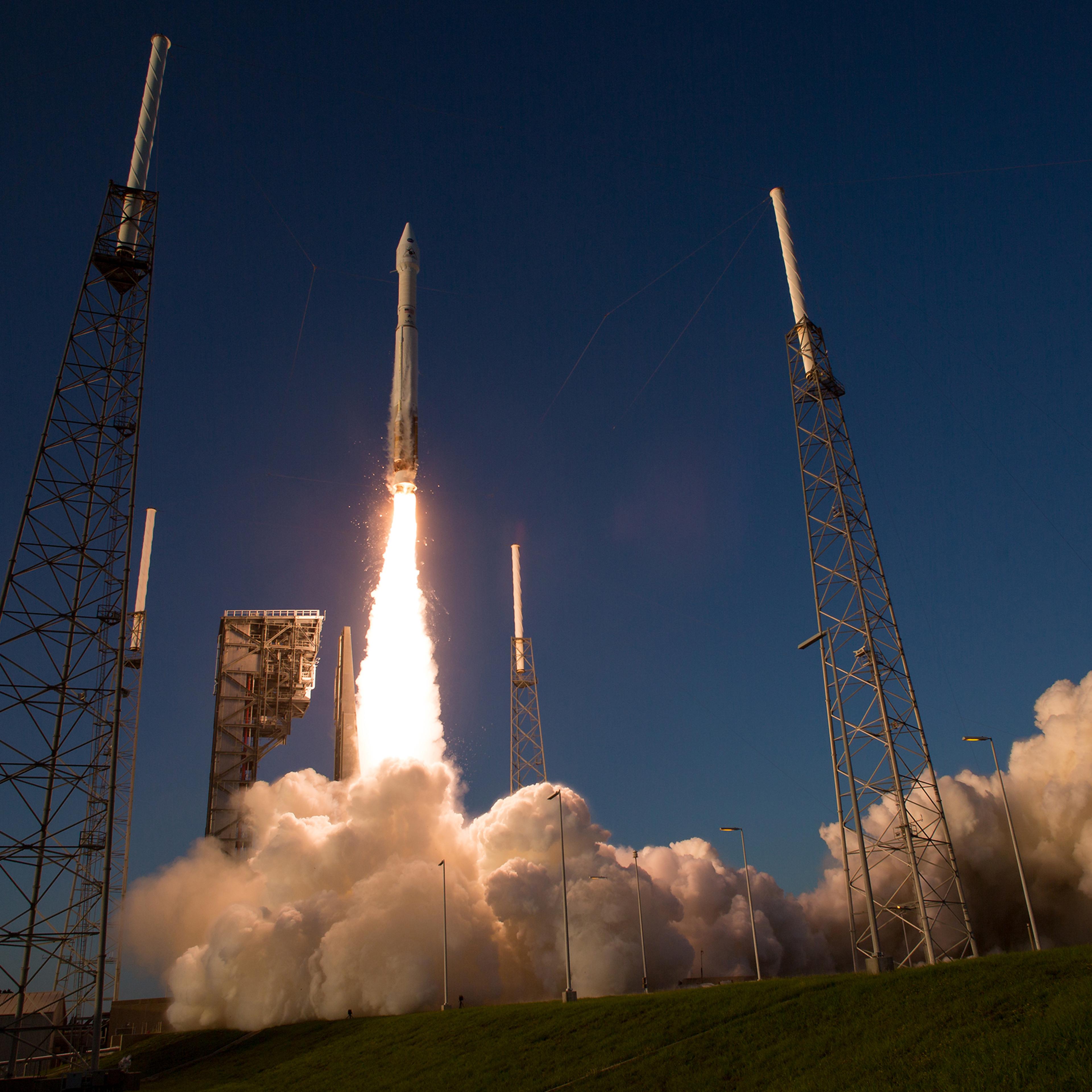 The United Launch Alliance Atlas V rocket carrying NASA's Origins, Spectral Interpretation, Resource Identification, Security-Regolith Explorer (OSIRIS-REx) spacecraft lifts off on from Space Launch Complex 41 at Cape Canaveral Air Force Station in Fla.