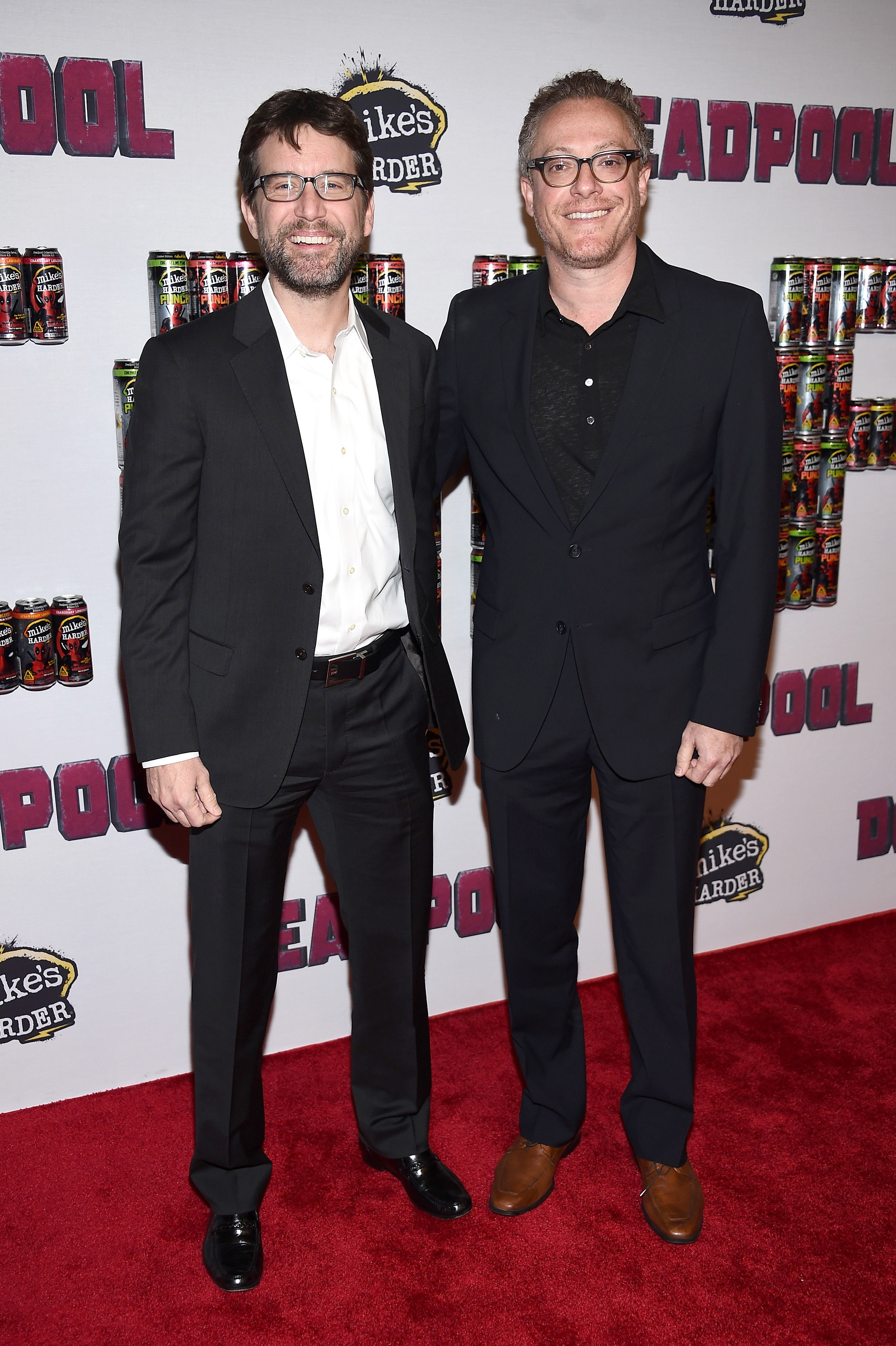 Deadpool screenwriters Rhett Reese (L) and Paul Wernick at a fan event on February 8, 2016 in New York City.