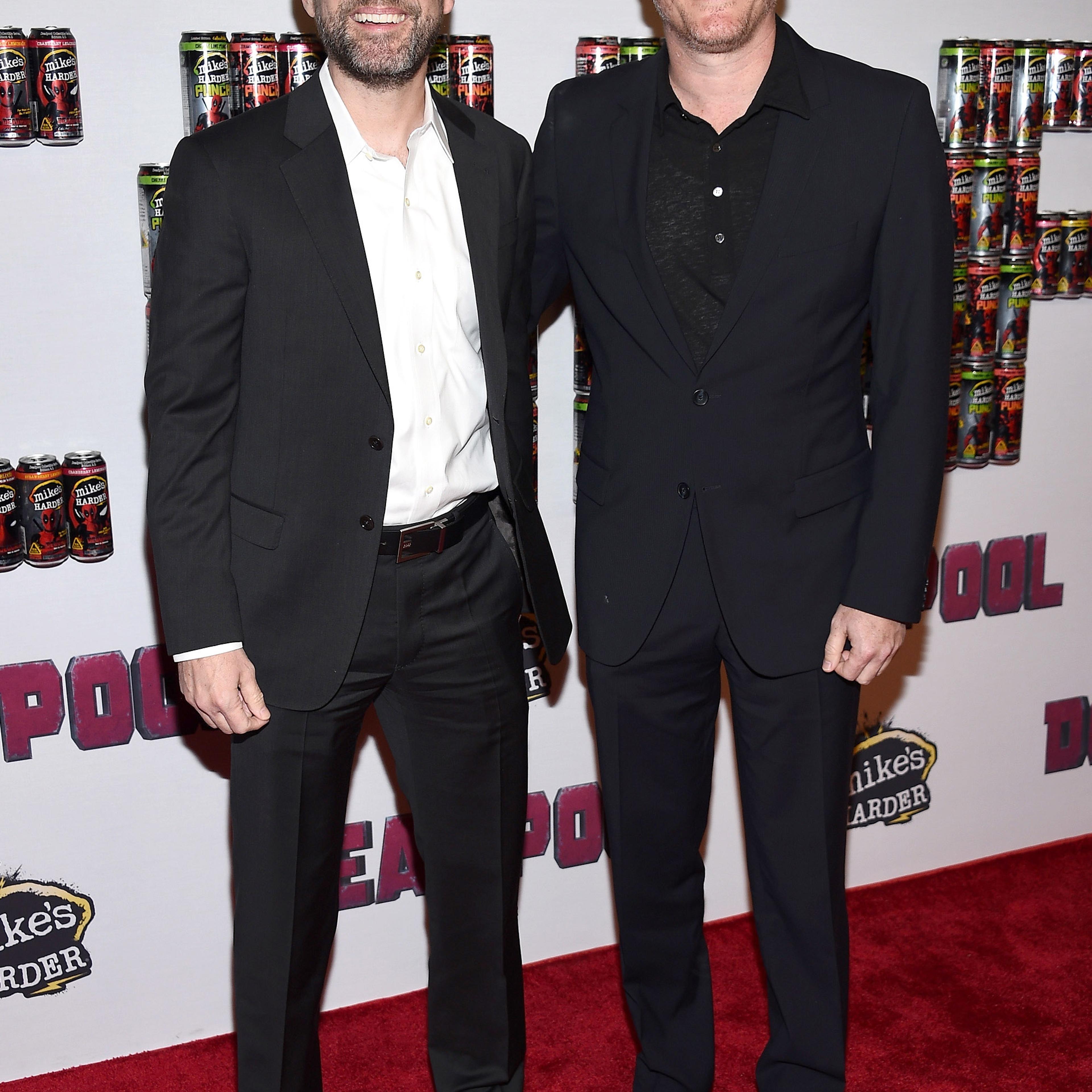 Deadpool screenwriters Rhett Reese (L) and Paul Wernick at a fan event on February 8, 2016 in New York City.