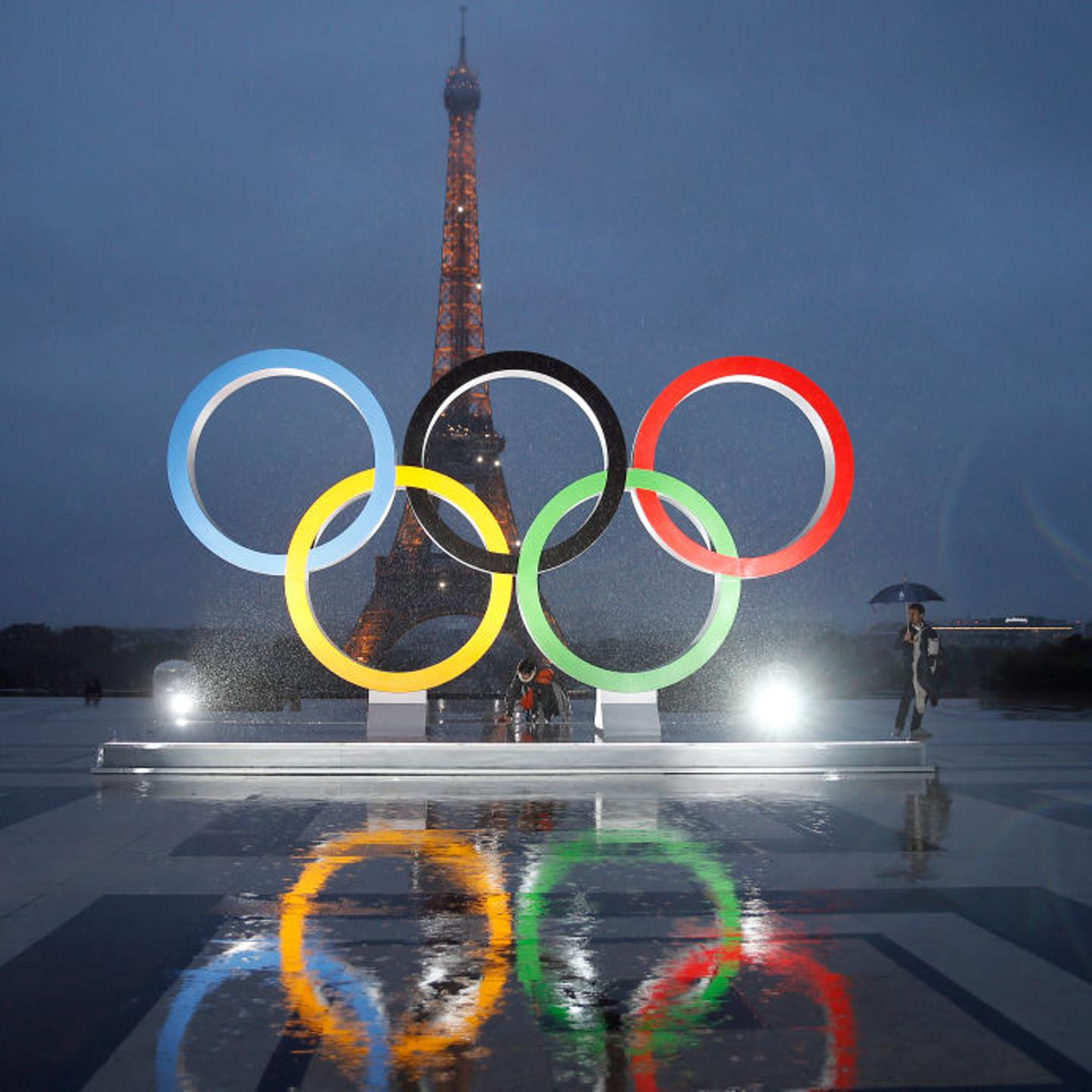 Paris City Hall Unveils Olympic Rings At Le Trocadero In Paris