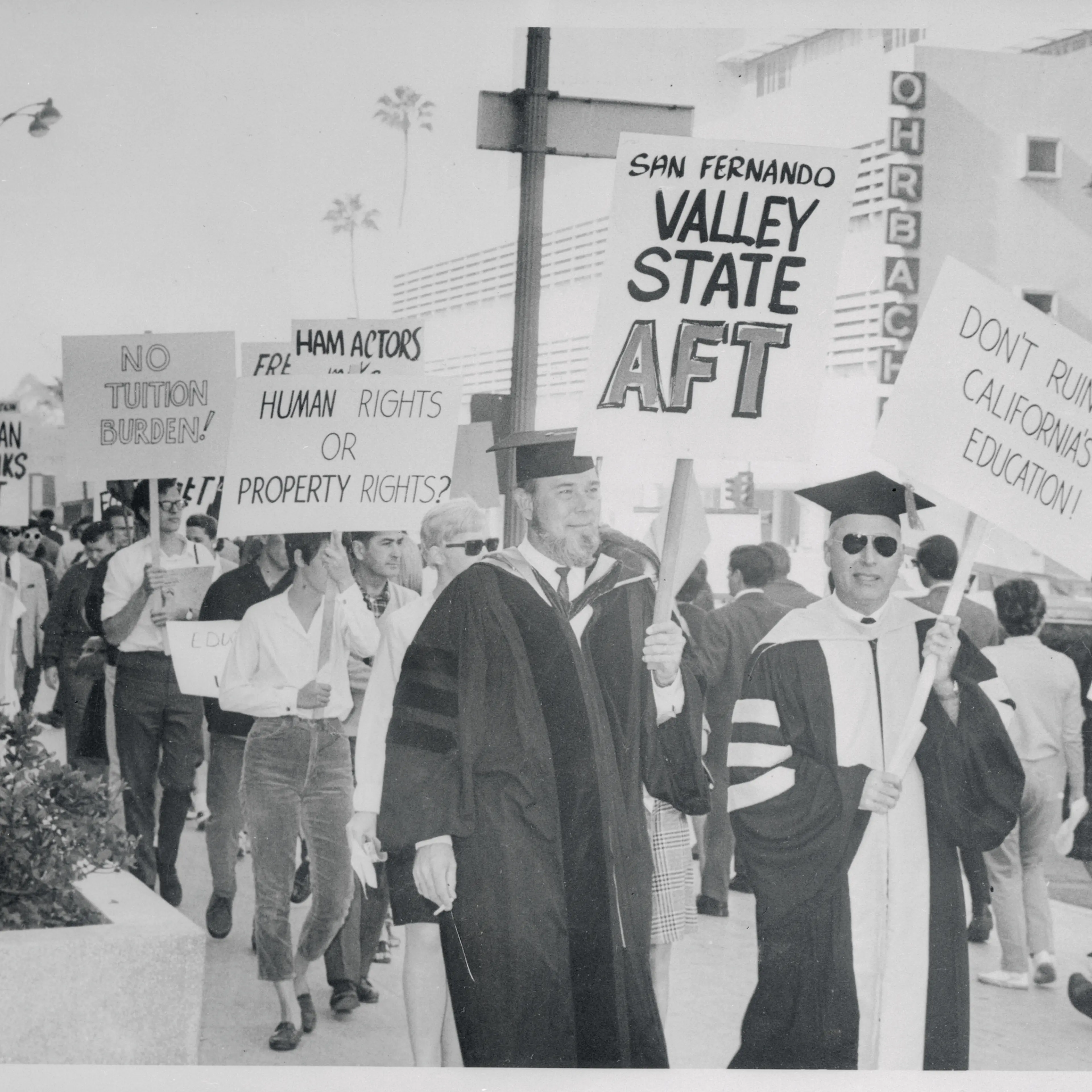 Demonstrating against Budget Cuts