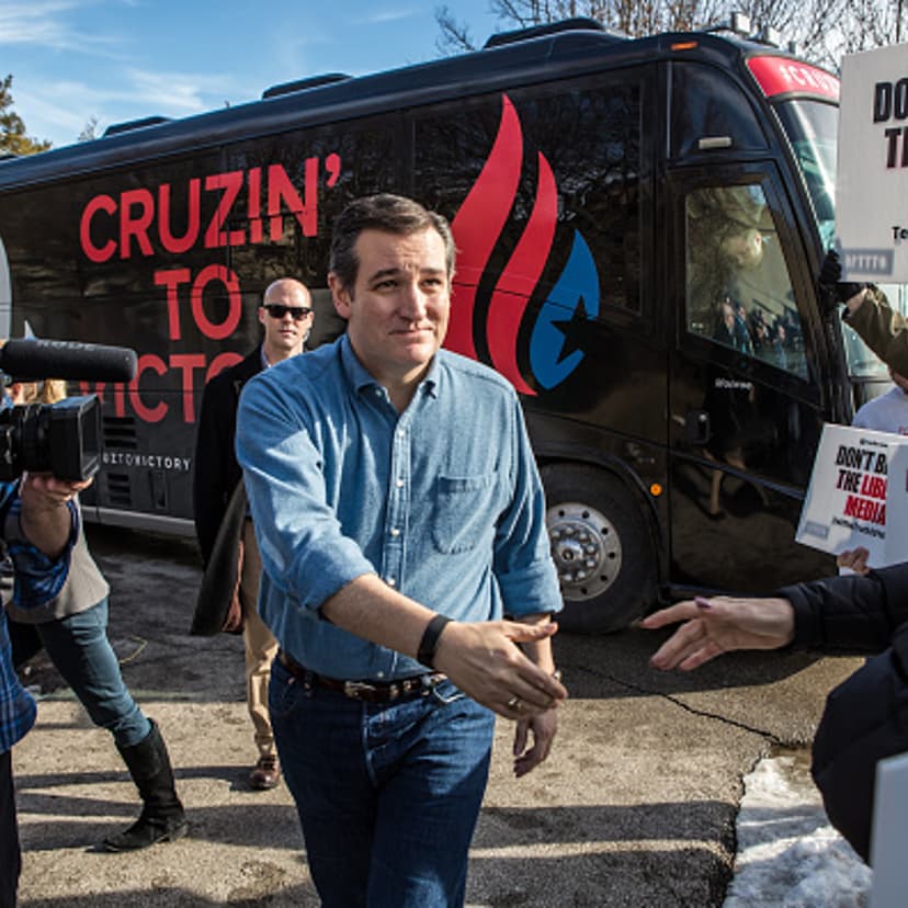 Republican presidential candidate Sen. Ted Cruz (R-TX) arrives at a campaign event at the Gateway Hotel on January 30, 2016 in Ames, Iowa.