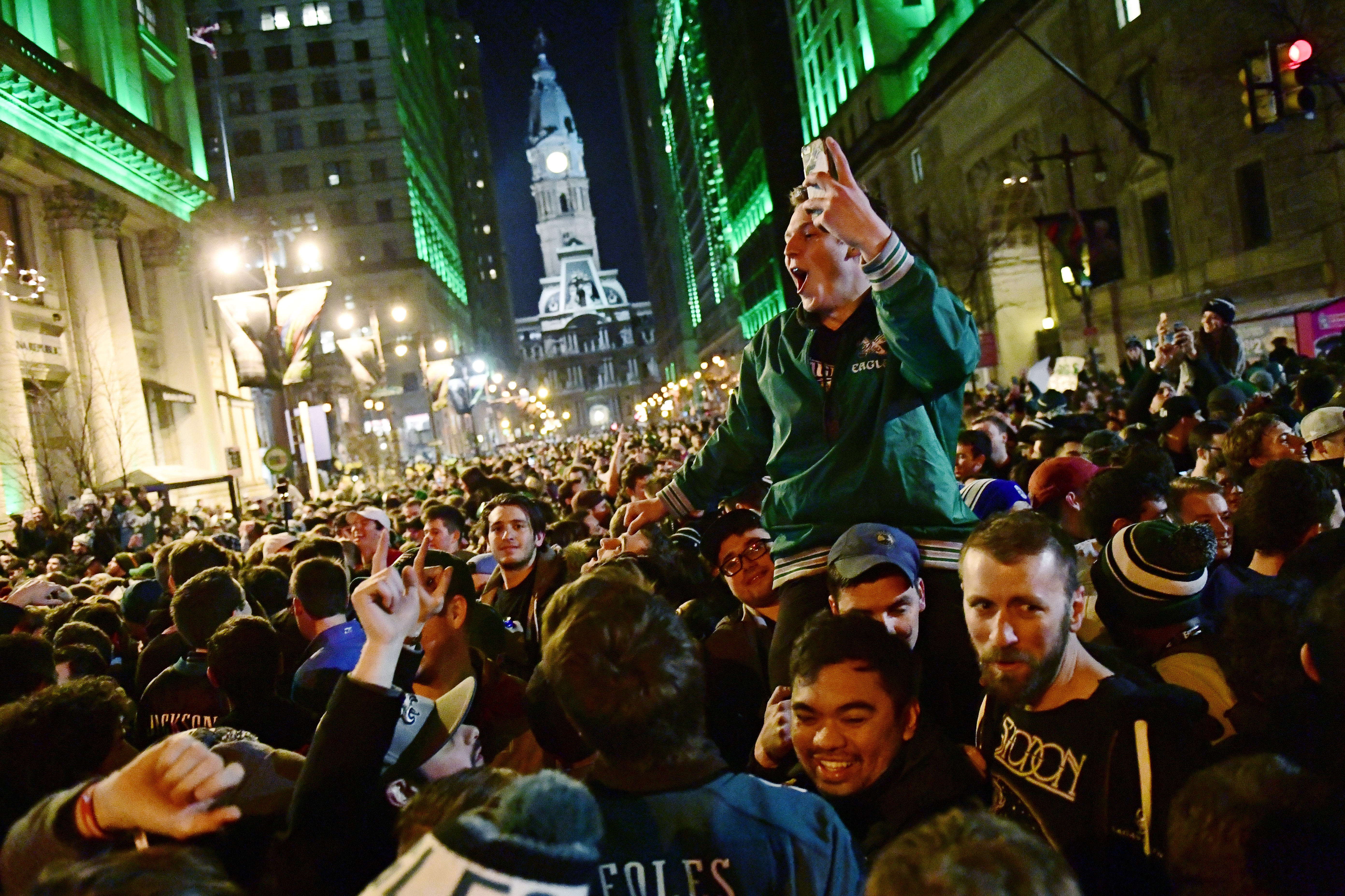 Philadelphia Eagles Fans Celebrate Win In Super Bowl LII Over New England Patriots