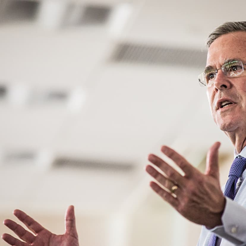 Republican presidential candidate and former Florida Gov. Jeb Bush answers questions from employees of Nephron Pharmaceutical Company June 29, 2015 in West Columbia, South Carolina.