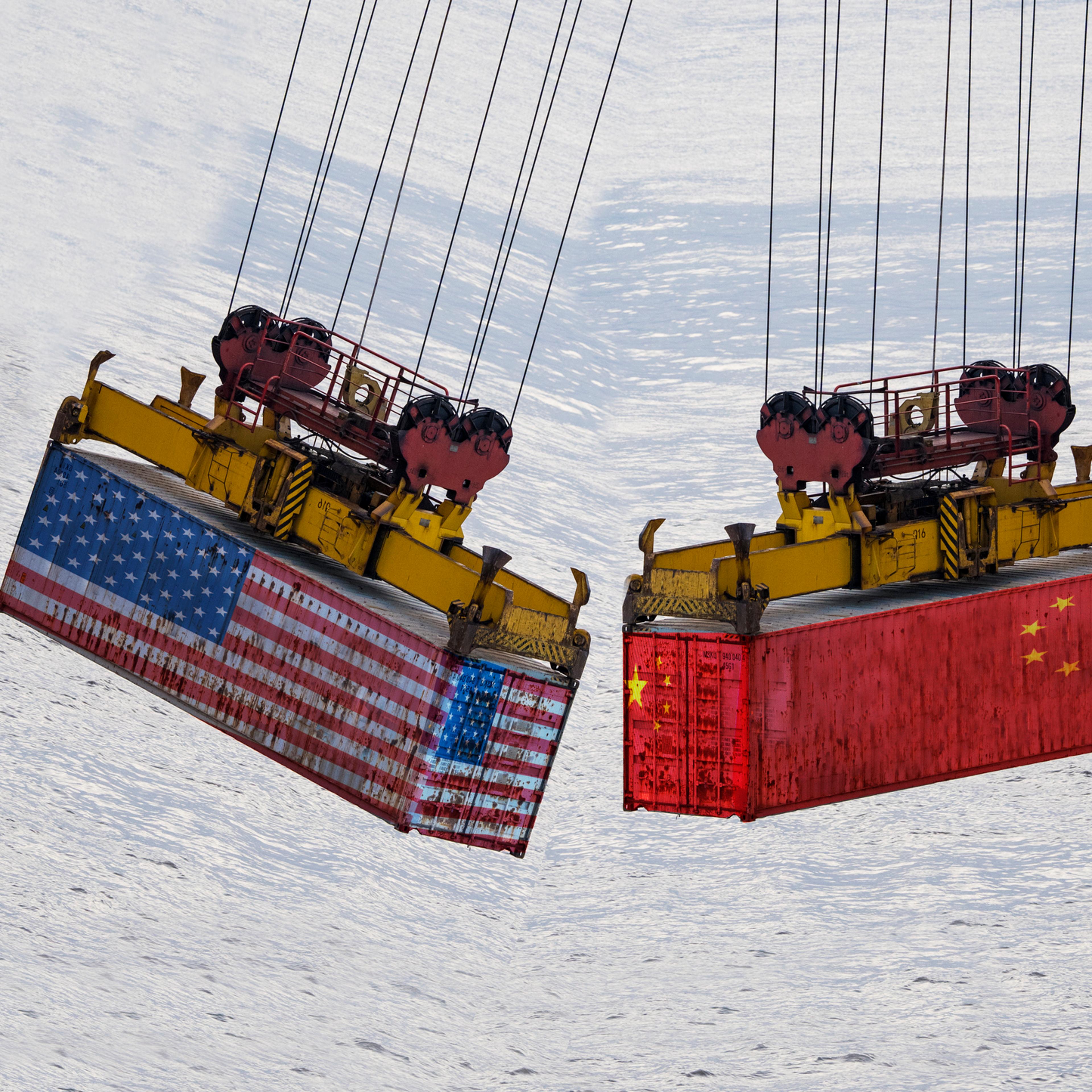 concept photo for China-USA trade war conflict