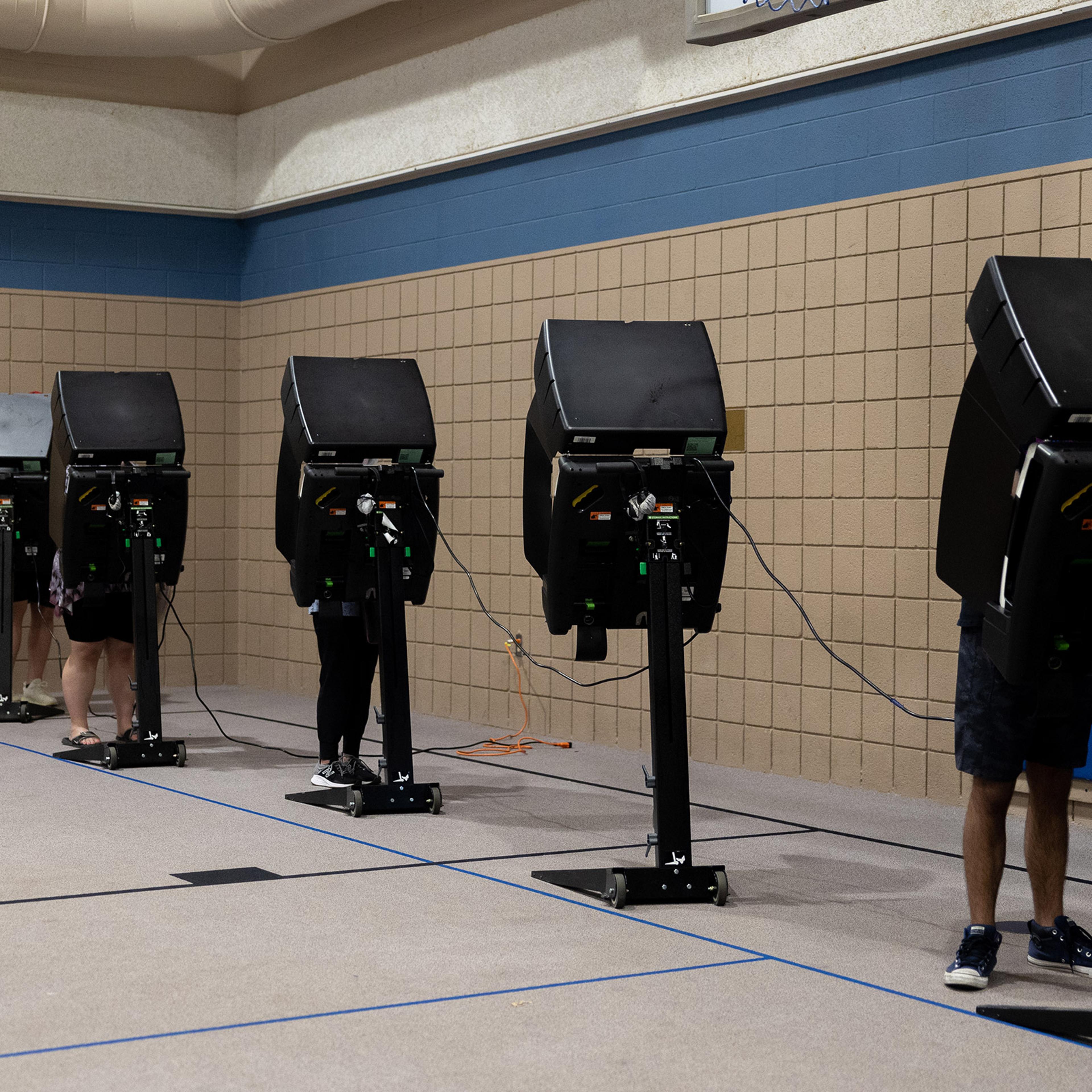 Voters cast their ballots at the Covenant Presbyterian Church in Wichita, Kan., on Aug. 2, 2022.
