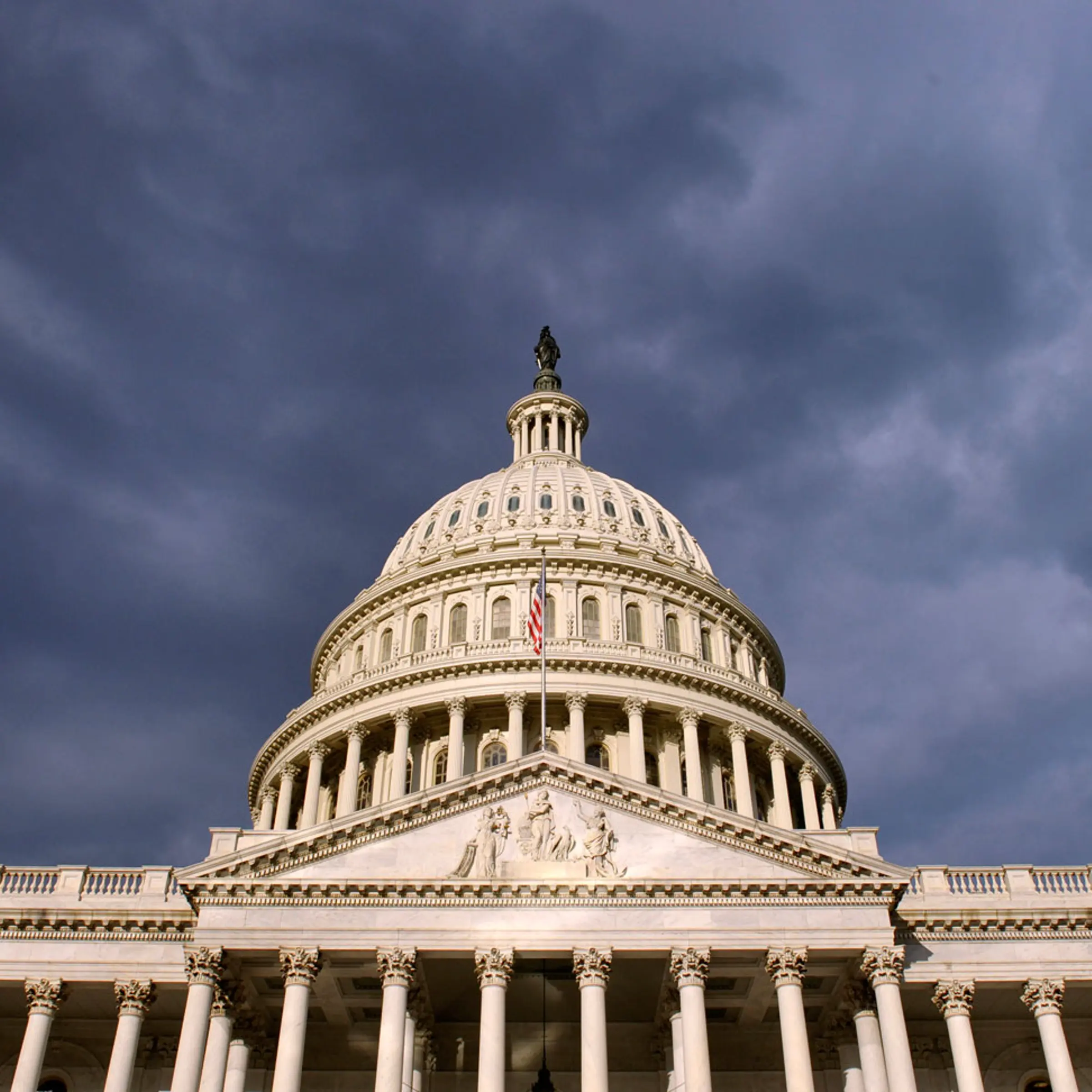 Dark clouds pass over the Capitol in Washington, Oct. 1, 2013.