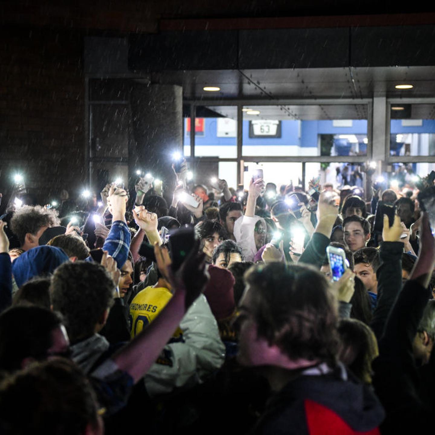 A protest at a vigil in Highlands Ranch, Colorado