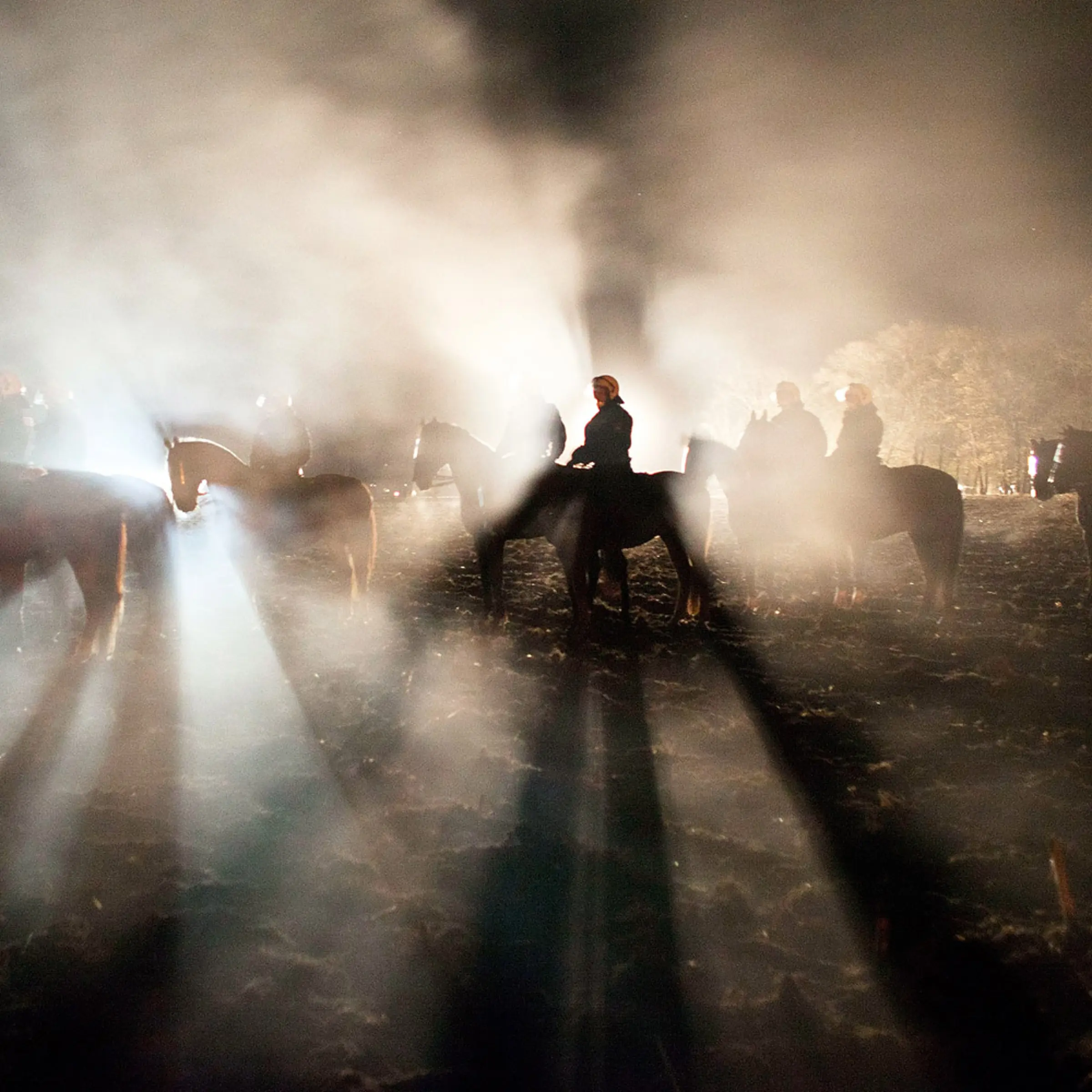 November 28, 2011. Police watch anti-nuclear protesters demonstrating in Laase, Germany, a point along the route of a train bearing nuclear waste from La Hague, France, to Gorleben, Germany, in a record- setting 125-hour journey.