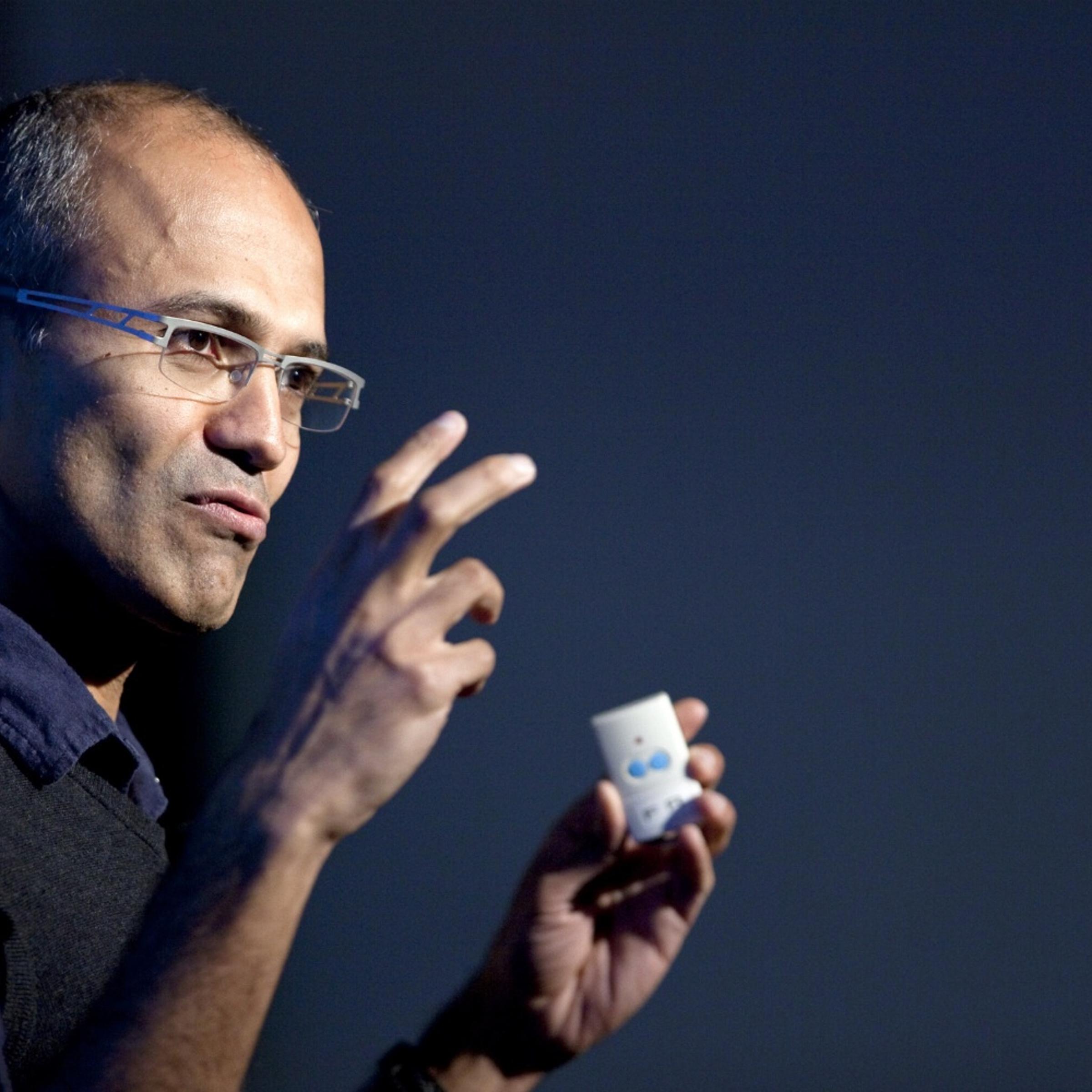 Microsoft's Satya Nadella presents at an event featuring the company's Bing search engine on Dec. 15, 2010.