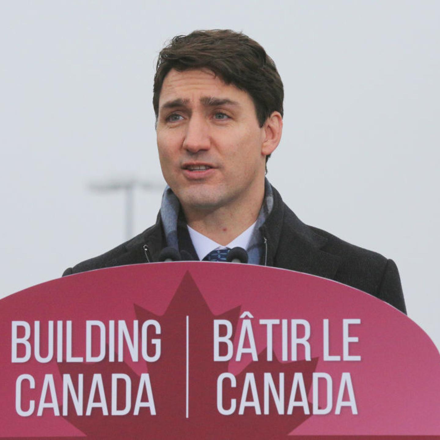 Canadian Prime Minister Justin Trudeau delivers remarks to highlight the regional transit expansion project