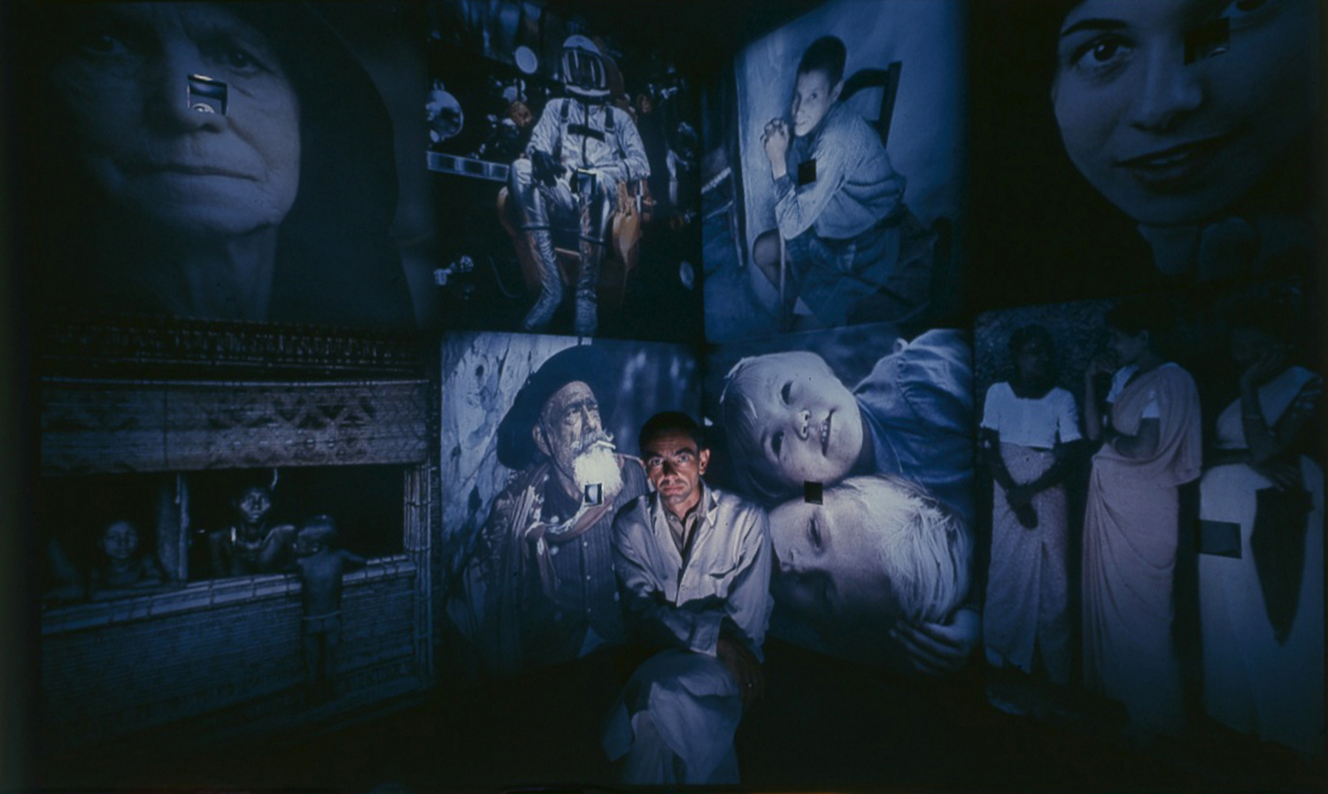 Ken Isaacs inside his "knowledge box," 1962.