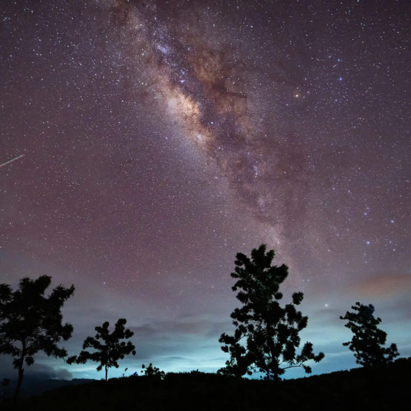 Eta Aquarids Meteor Shower Appears In The Night Sky.