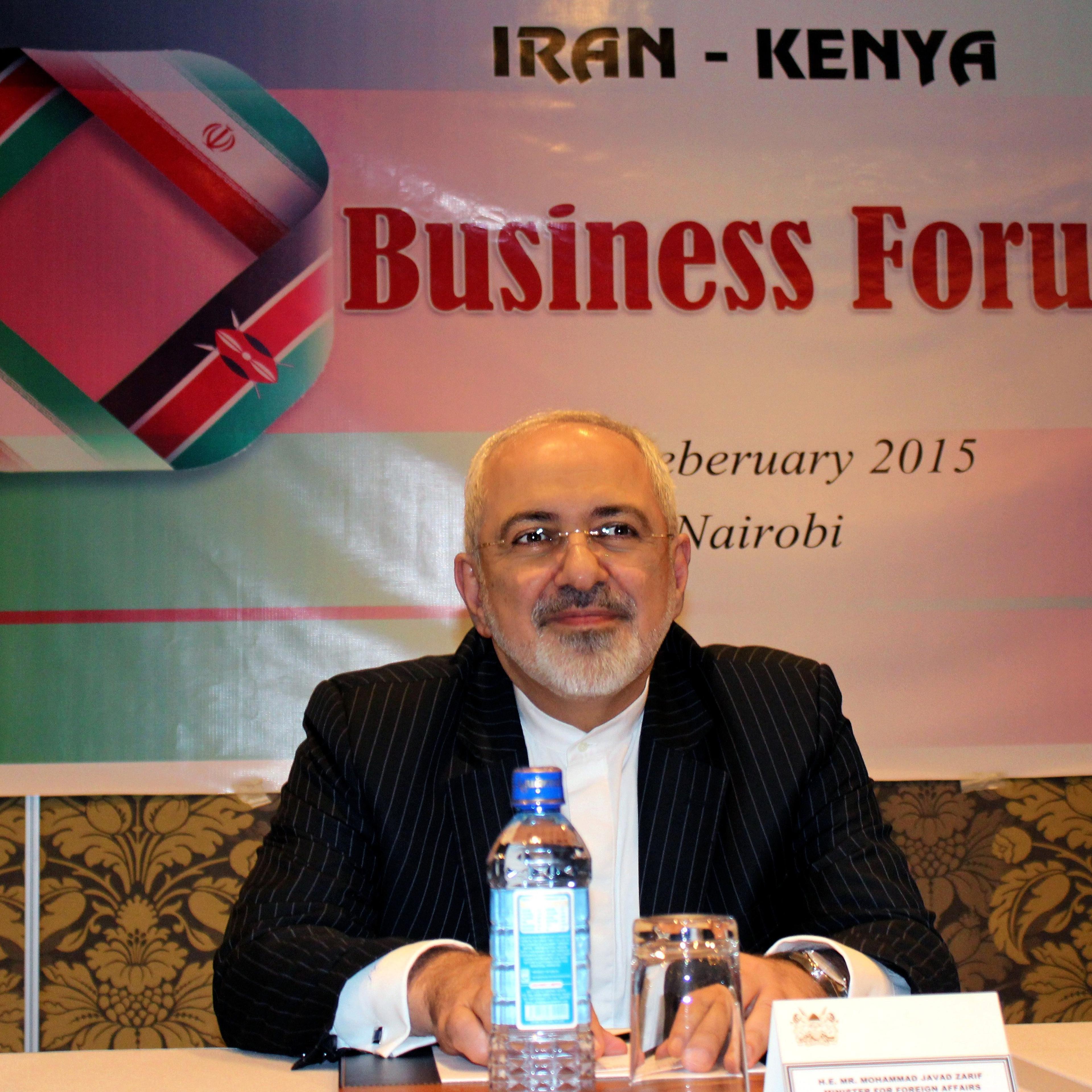 NAIROBI, KENYA - FEBRUARY 02: Iranian Foreign Minister Mohammad Javad Zarif attends Iran-Kenya business forum in Nairobi, Kenya o February 02, 2015. (Photo by Stringer/Anadolu Agency/Getty Images)