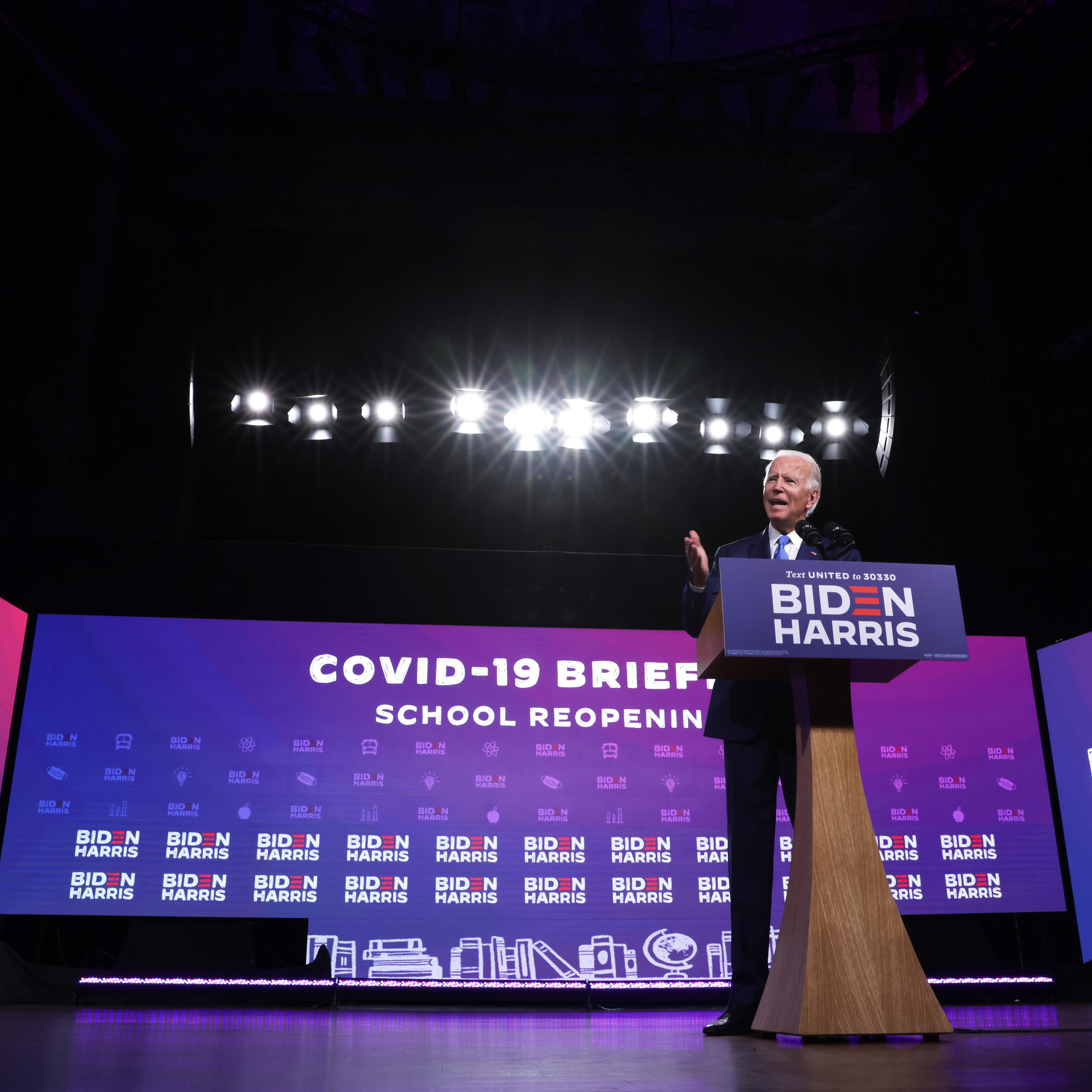 Democratic Presidential Candidate Joe Biden Speaks On 2020-21 School Year Amid Coronavirus Pandemic