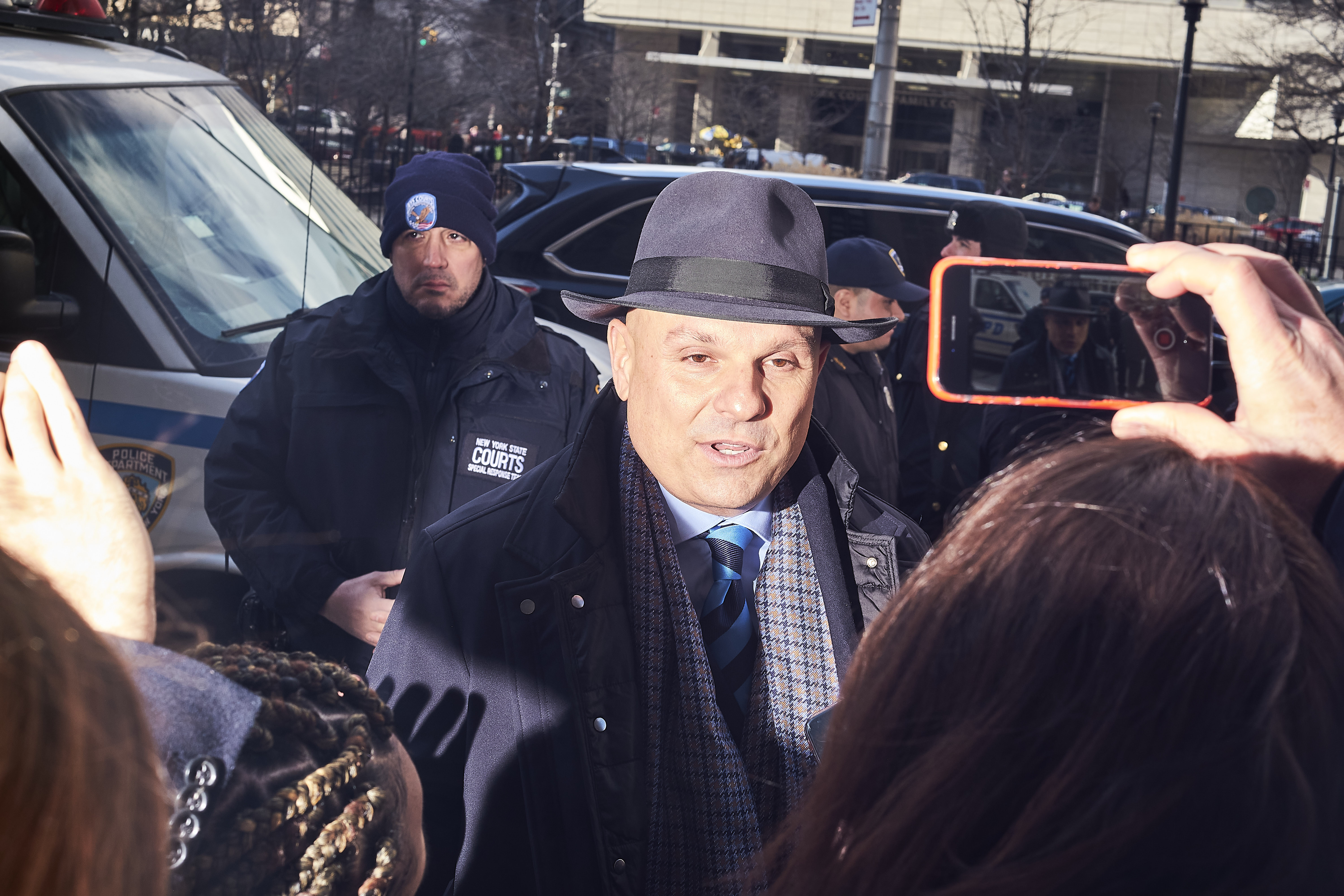 Criminal defense lawyer Arthur L. Aidala, who represents Weinstein, speaks to journalists outside of Manhattan Criminal Court in Manhattan, NYC on​ Wednesday, January 8, 2020.