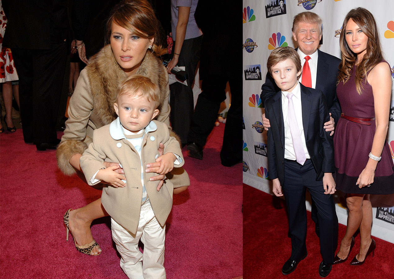 Barron Trump and Melania Knauss