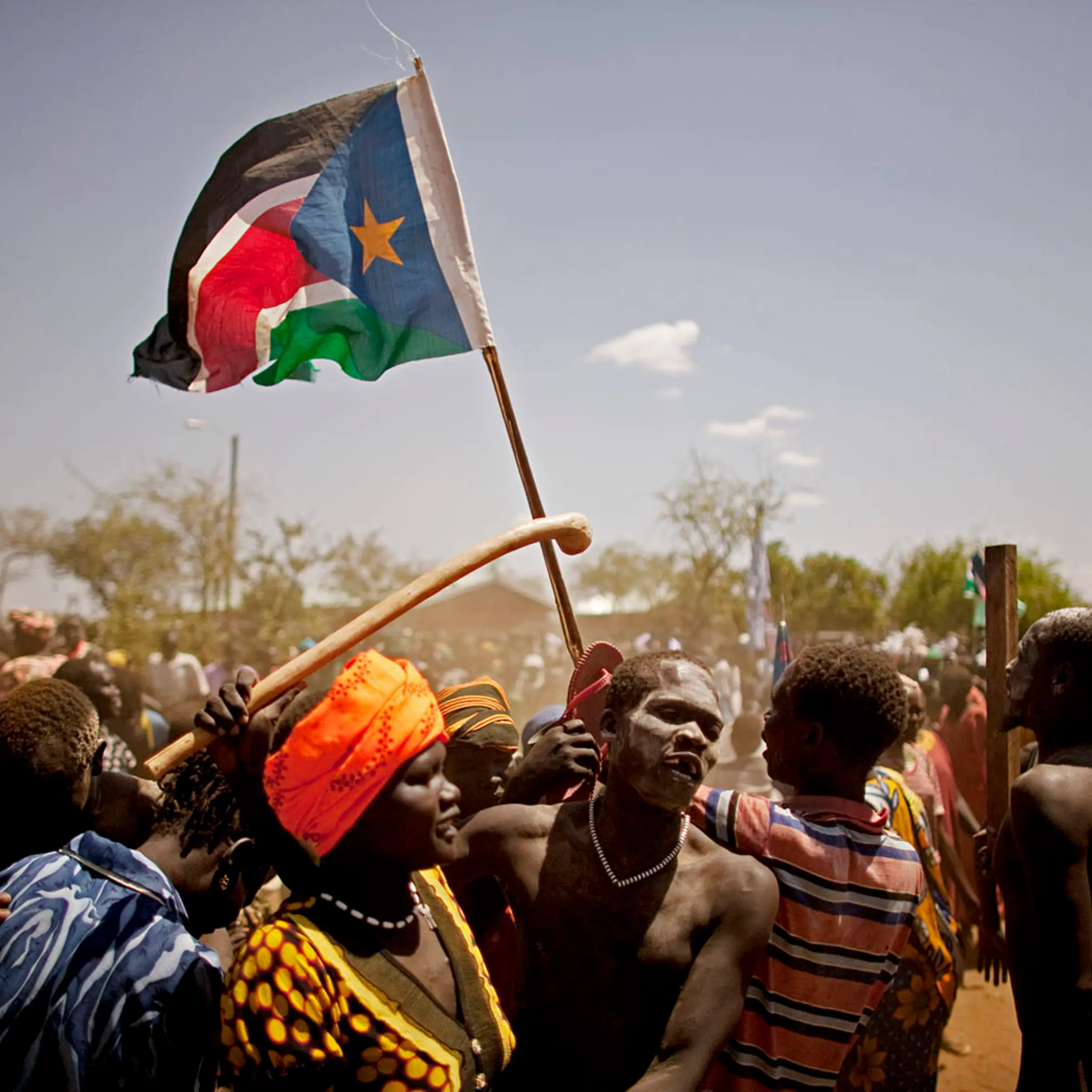 Southern Sudanese from the pastoralist Taposa tribe take part in a nationalist celebration in the remote area of Kapoeta. Support for southern independence is strong even among groups in the most desolate areas.
