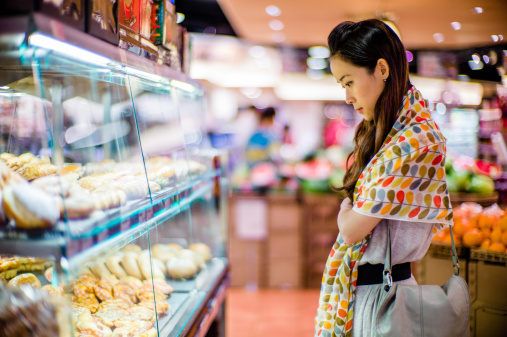 Woman food shopping