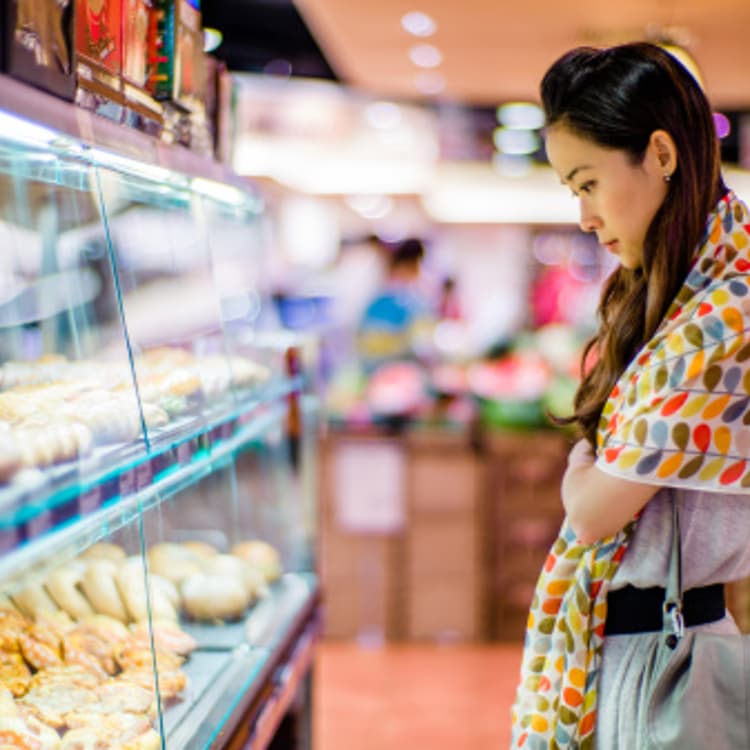 Woman food shopping