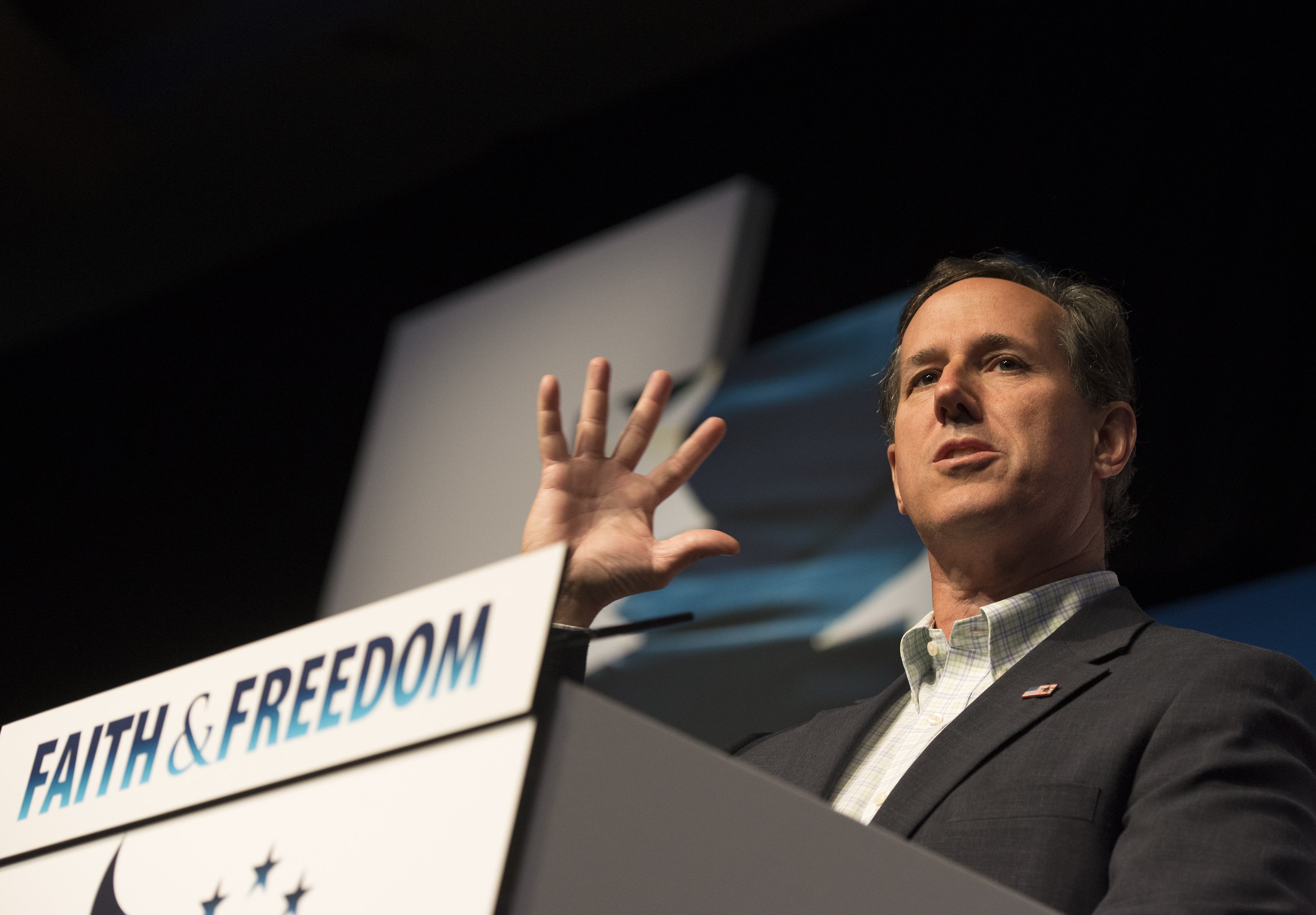 Former Pennsylvania Sen. Rick Santorum speaks at Faith and Freedom Coalition's Road to Majority event in Washington D.C. on June 20, 2014.