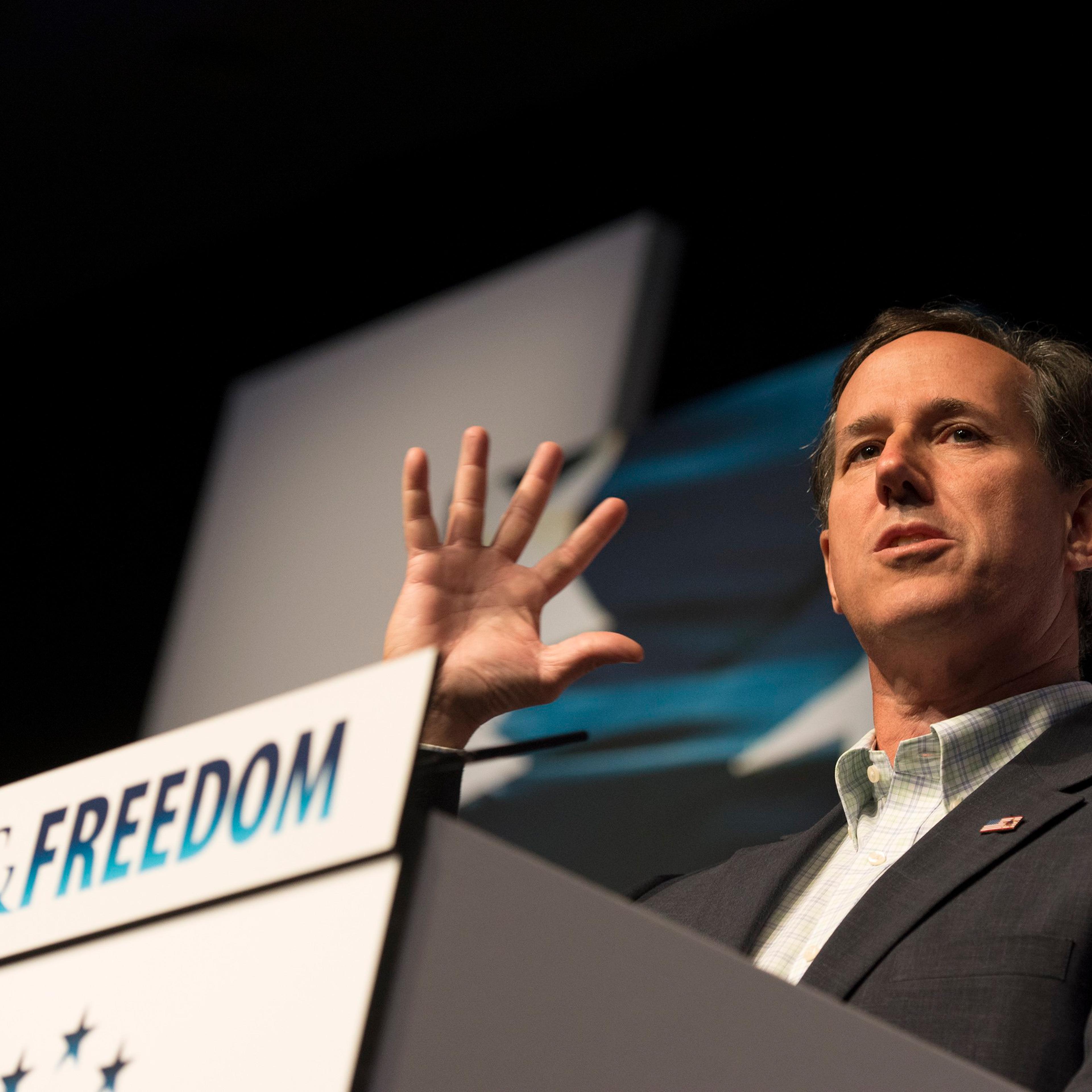 Former Pennsylvania Sen. Rick Santorum speaks at Faith and Freedom Coalition's Road to Majority event in Washington D.C. on June 20, 2014.