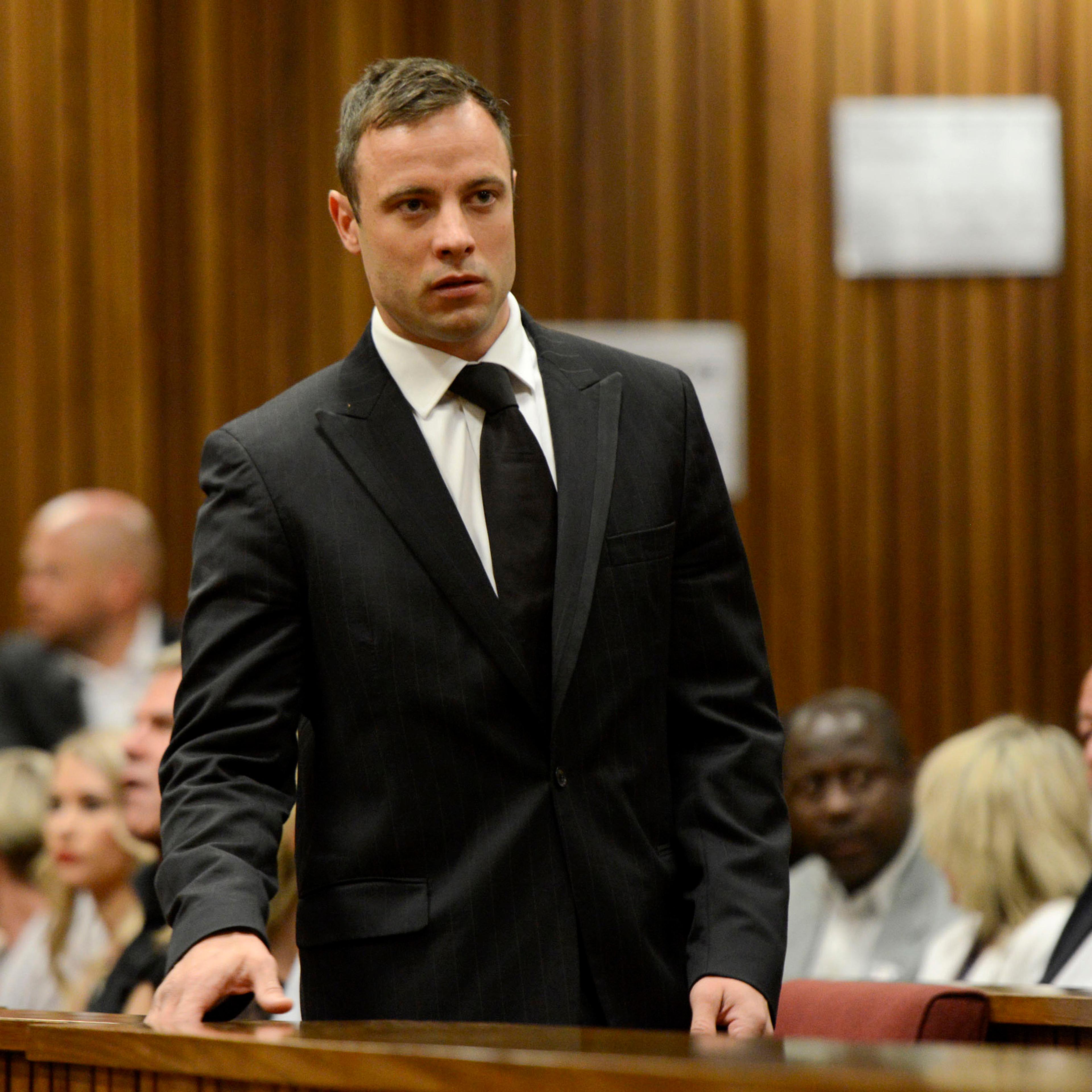 South African Olympic and Paralympic track star Oscar Pistorius attends his sentencing at the North Gauteng High Court in Pretoria