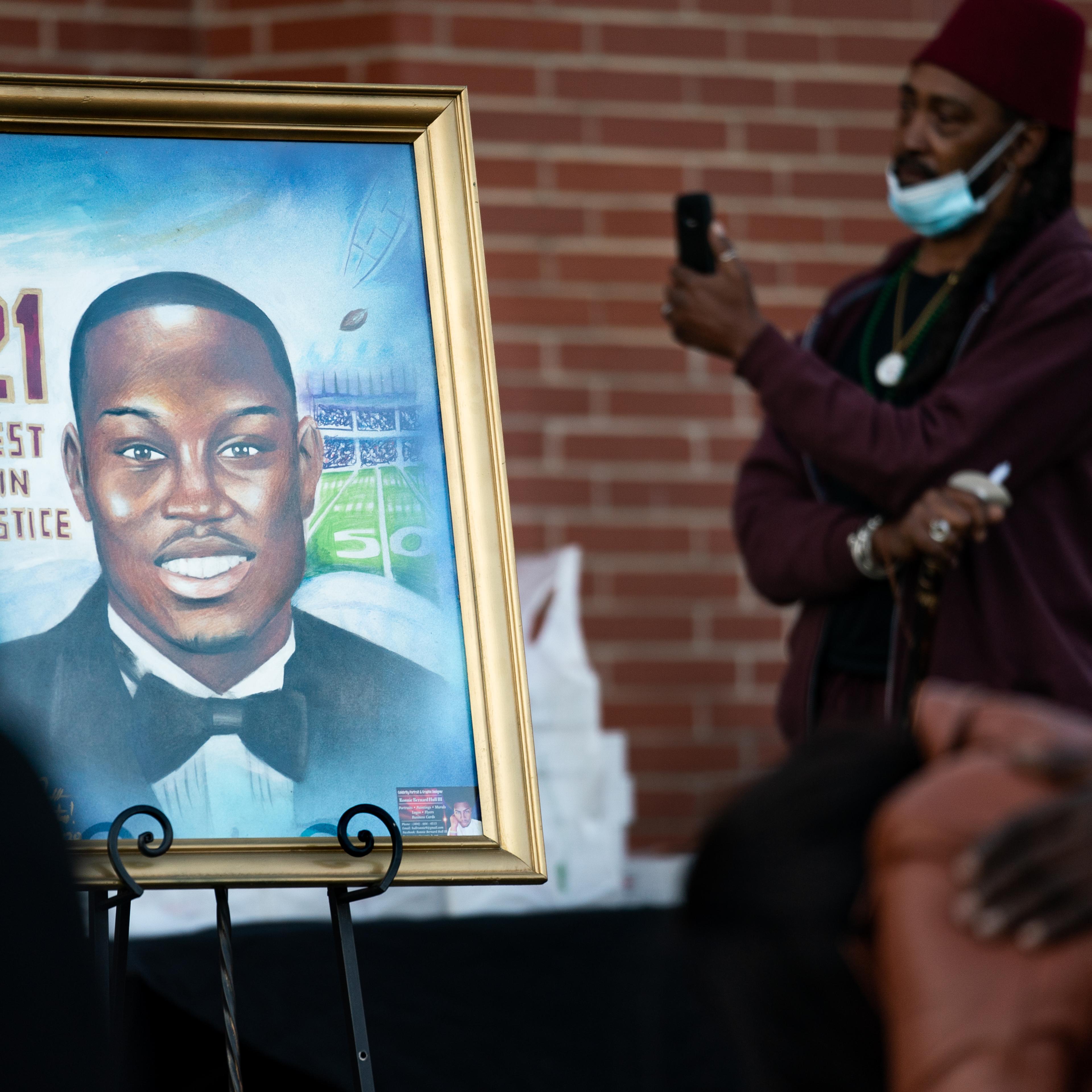 Candlelight Vigil Held For Ahmaud Arbery On The One Year Anniversary Of His Death