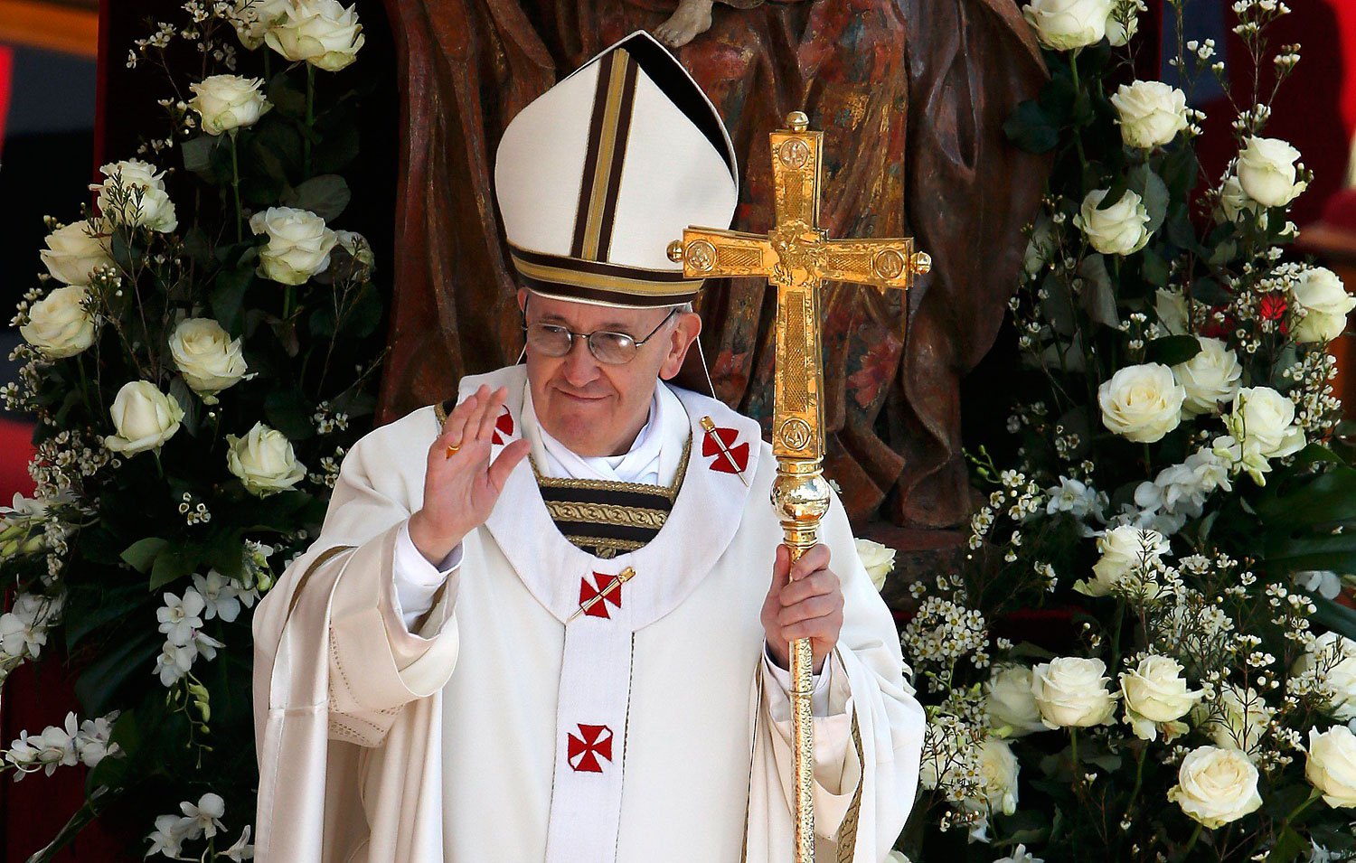Pope Francis takes part in his inaugural mass in Saint Peter's Square at the Vatican, March 19, 2013.